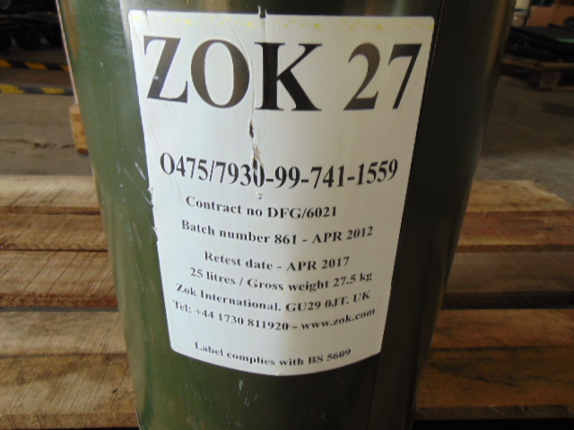 1 x Unissued 25L Drum of ZOK 27 Gas Turbine Cleaner / Inhibitor - Image 2 of 3
