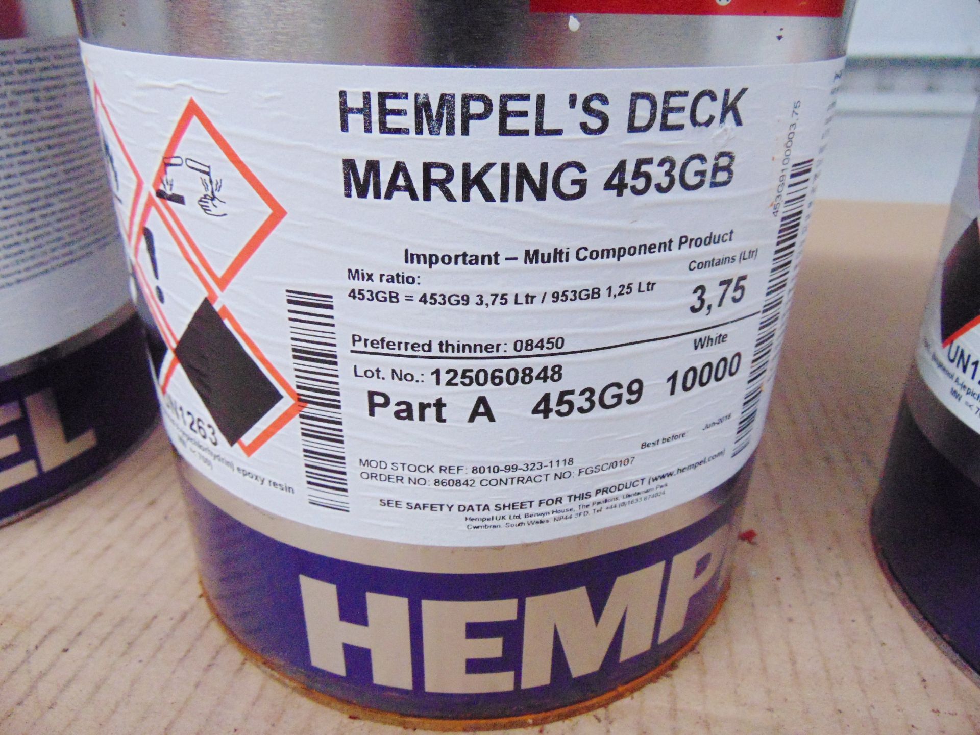 4 x Unissued 5L 2 Pack Tins of Hempels Deck Marking 453GB - Image 2 of 3