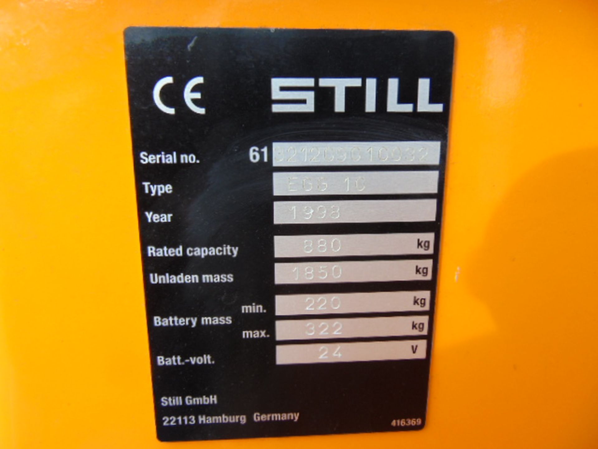 Still EGG10 Electric Pedestrian Pallet Stacker c/w Charger - Image 15 of 19