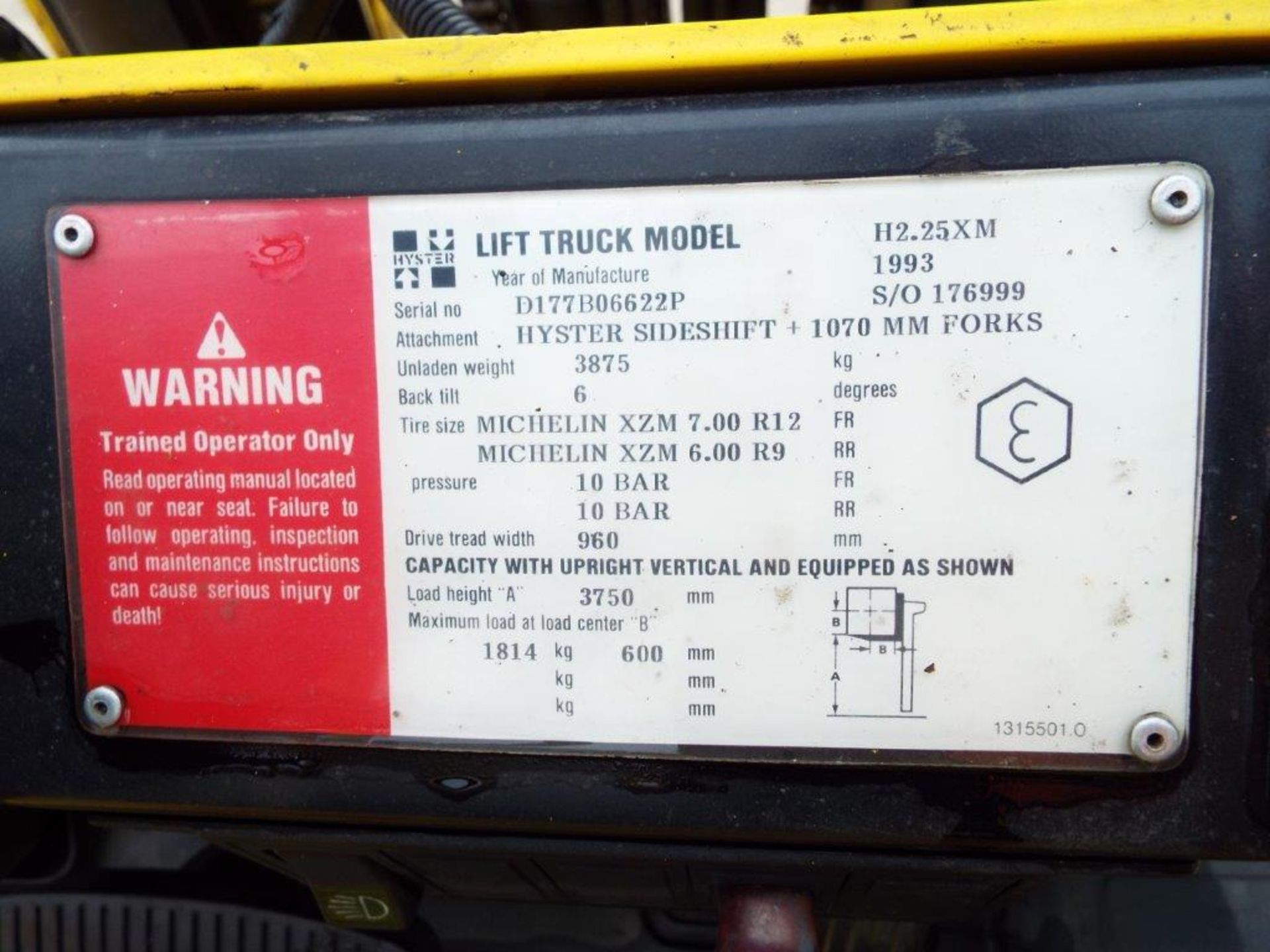 Hyster 2.25 Class C, Zone 2 Protected Diesel Container Forklift - Image 18 of 24