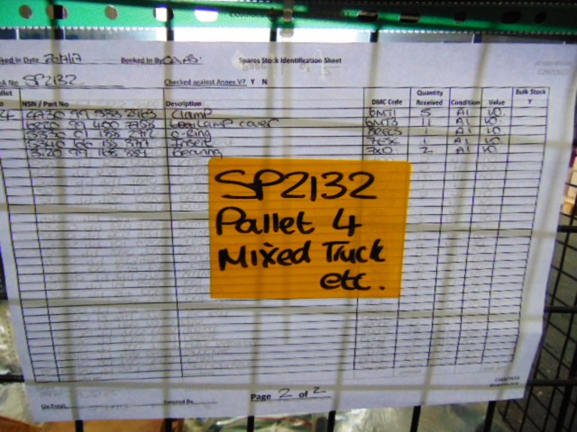 Mixed Stillage of Truck Parts inc Search Lights, Gaskets, Clamps, Valves, Bearings etc - Image 10 of 12