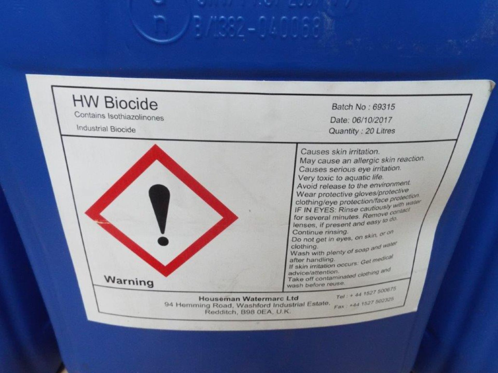 11 x Unissued 20L Tubs of HW Biocide Water Additive - Image 2 of 4