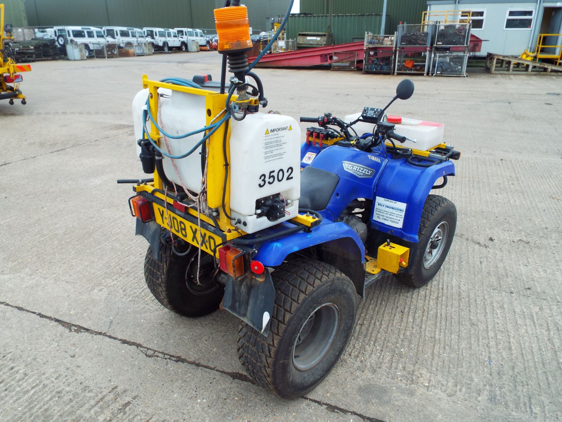 2008 Yamaha Grizzly 350 Ultramatic Quad Bike fitted with Vale Front/Rear Spraying Equipment - Image 7 of 26