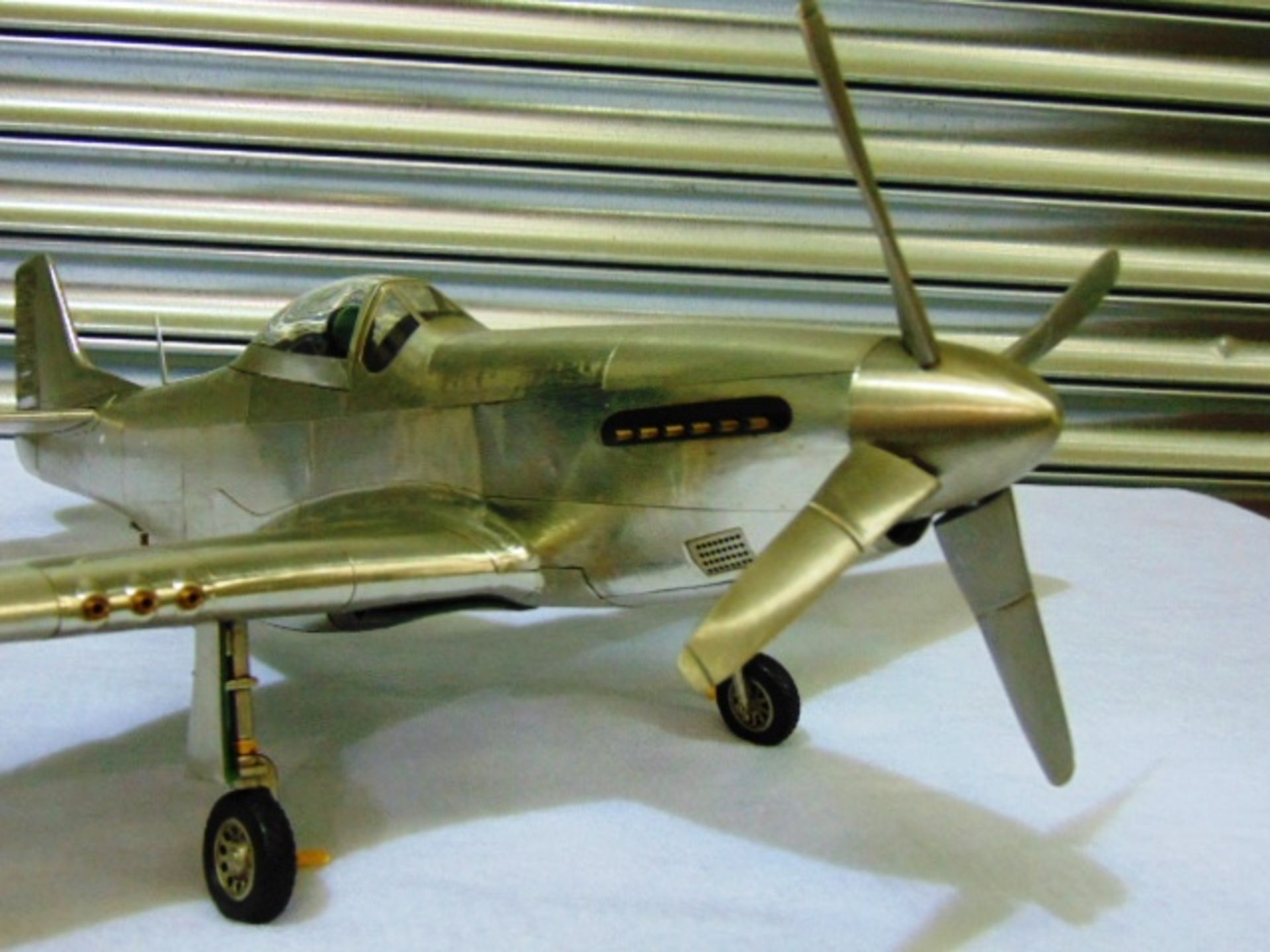 WWII Mustang P-51 Fighter Aluminum Model - Image 7 of 12