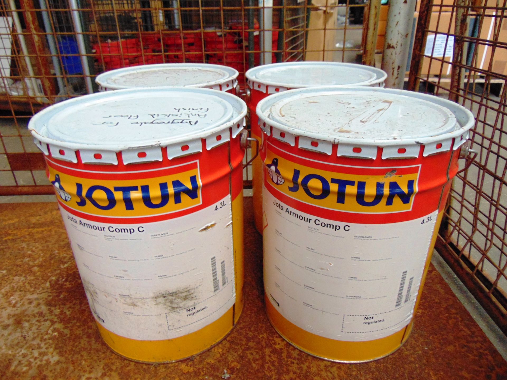 4 x Unissued 4.3L Tins of Jotun Jota Armour Comp C Aggregate