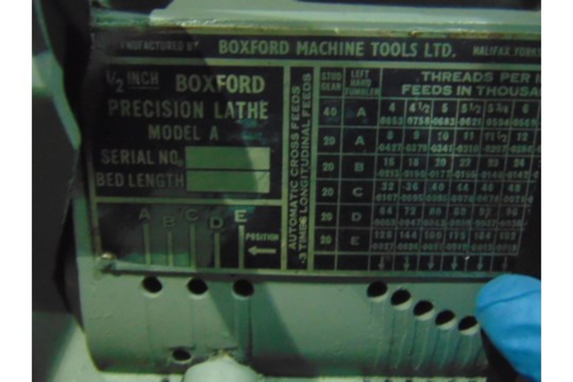 Boxford Precision Lathe Model A - Image 5 of 9