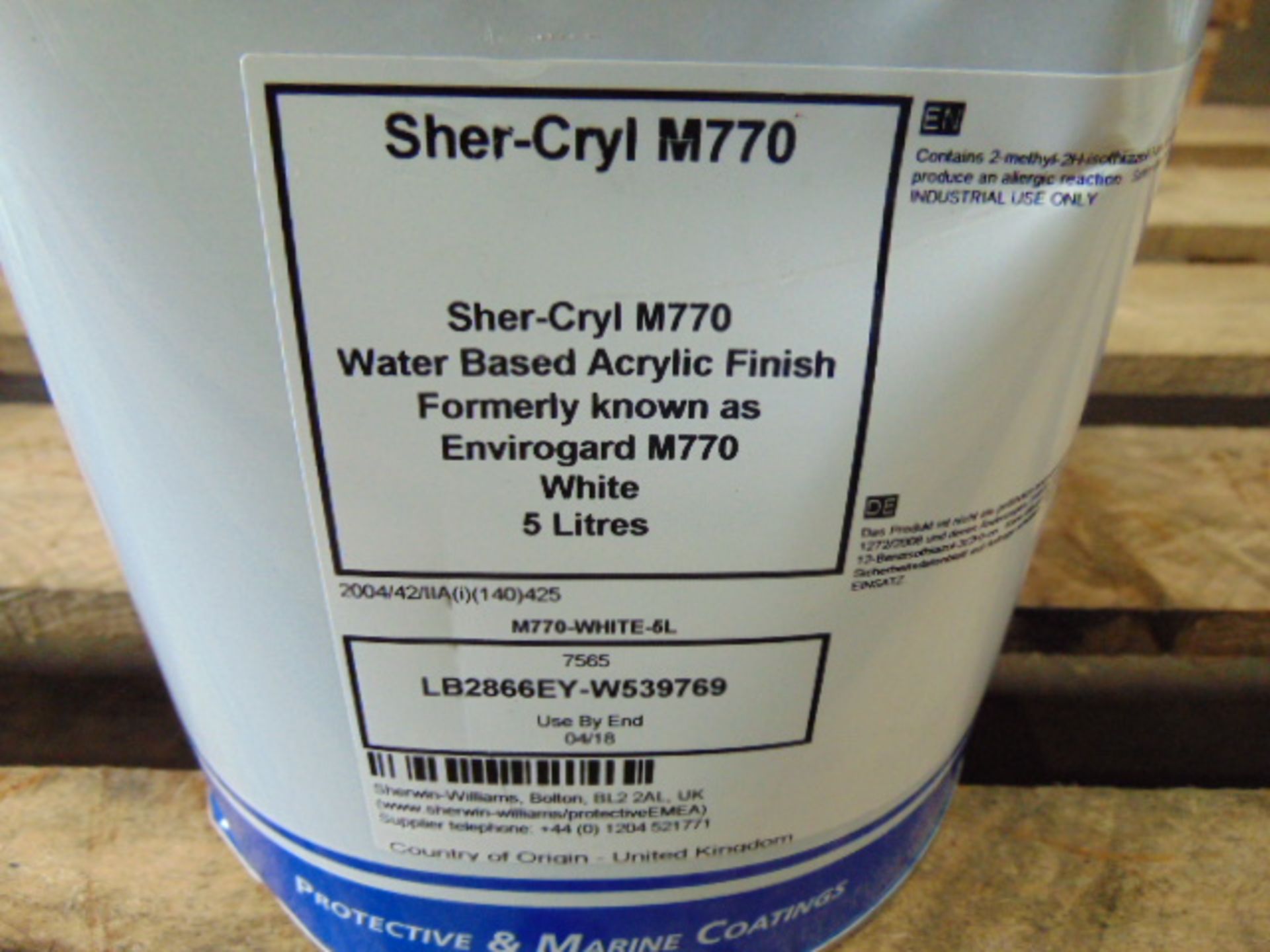 1 x Unissued Sherwin-Williams 5L M770 Water Based Sealercoat/Topcoat - Image 2 of 3