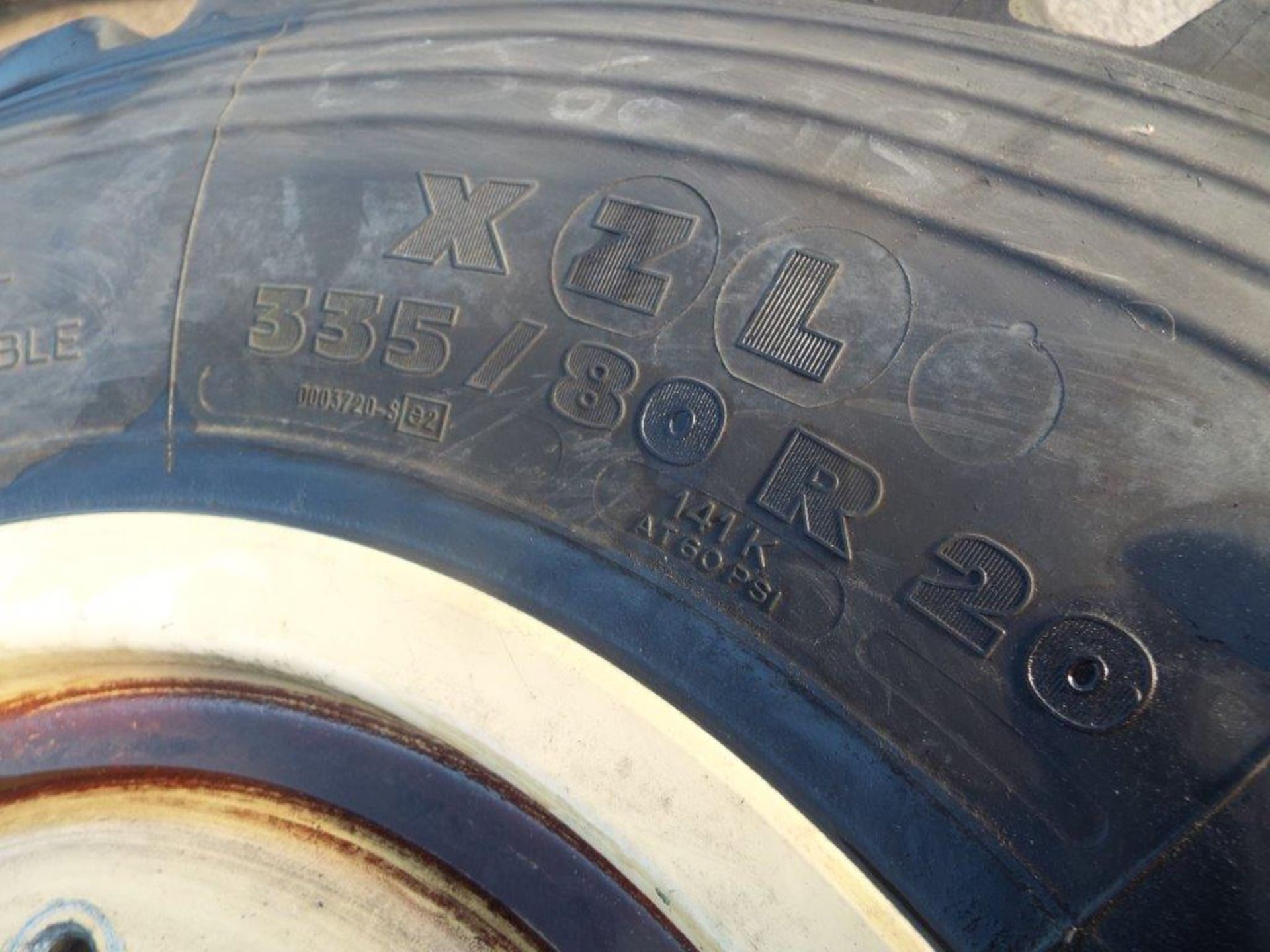 3 x Michelin XZL335/80 R20 Tyres with 10 Stud Rims - Image 6 of 8