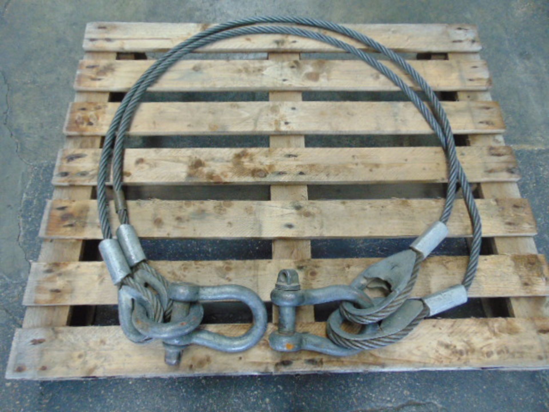 21.5 Tonne 2 Leg Wire Rope Recovery Sling with D Shackles