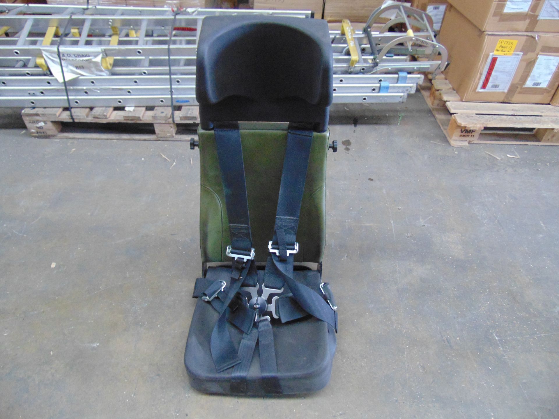FV Drivers Seat Complete with Neck Support and 5 Point Harness - Image 2 of 6