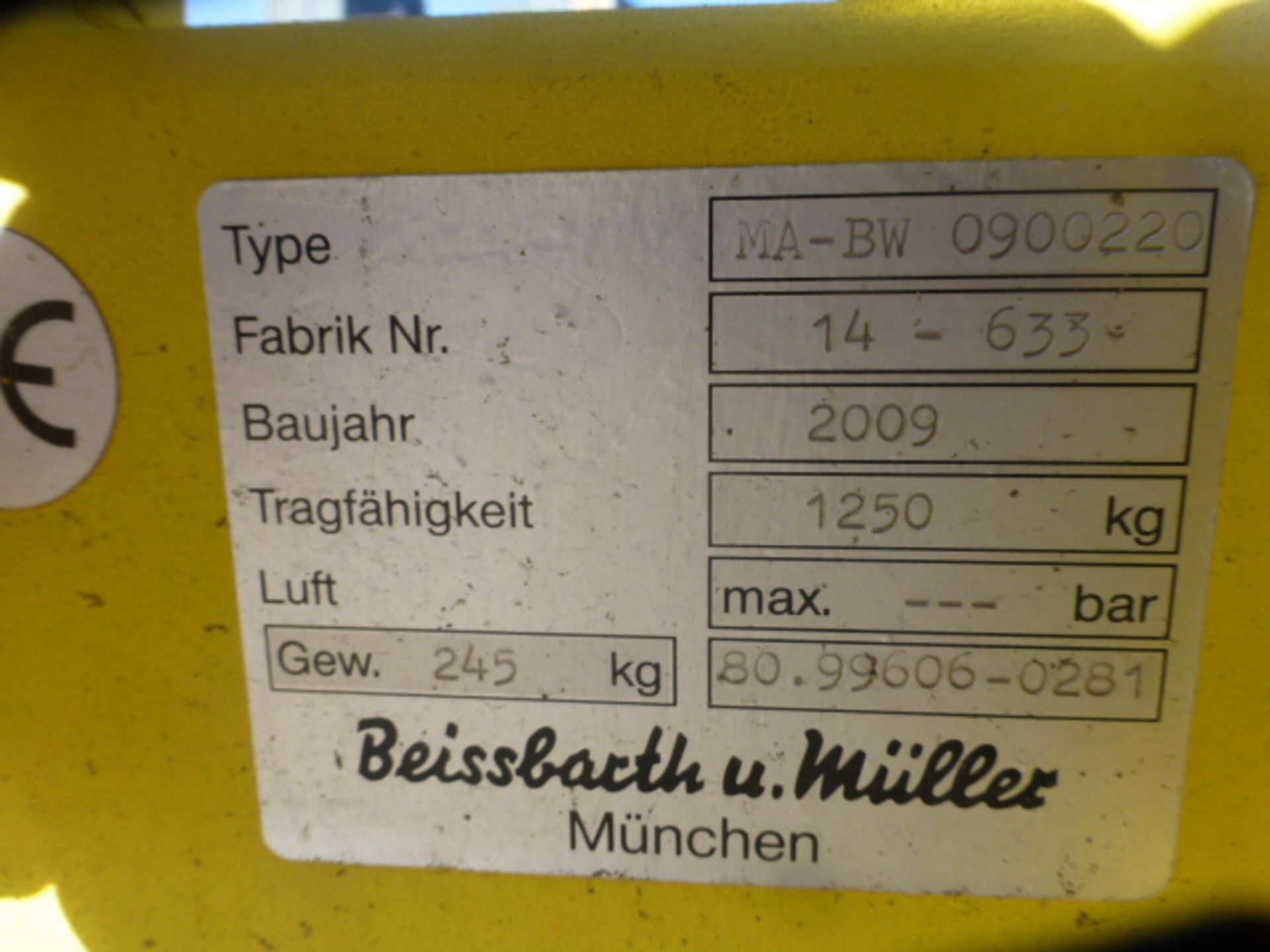 Beissbarth 1250kg Transmission Dolly Jack - Bild 5 aus 5