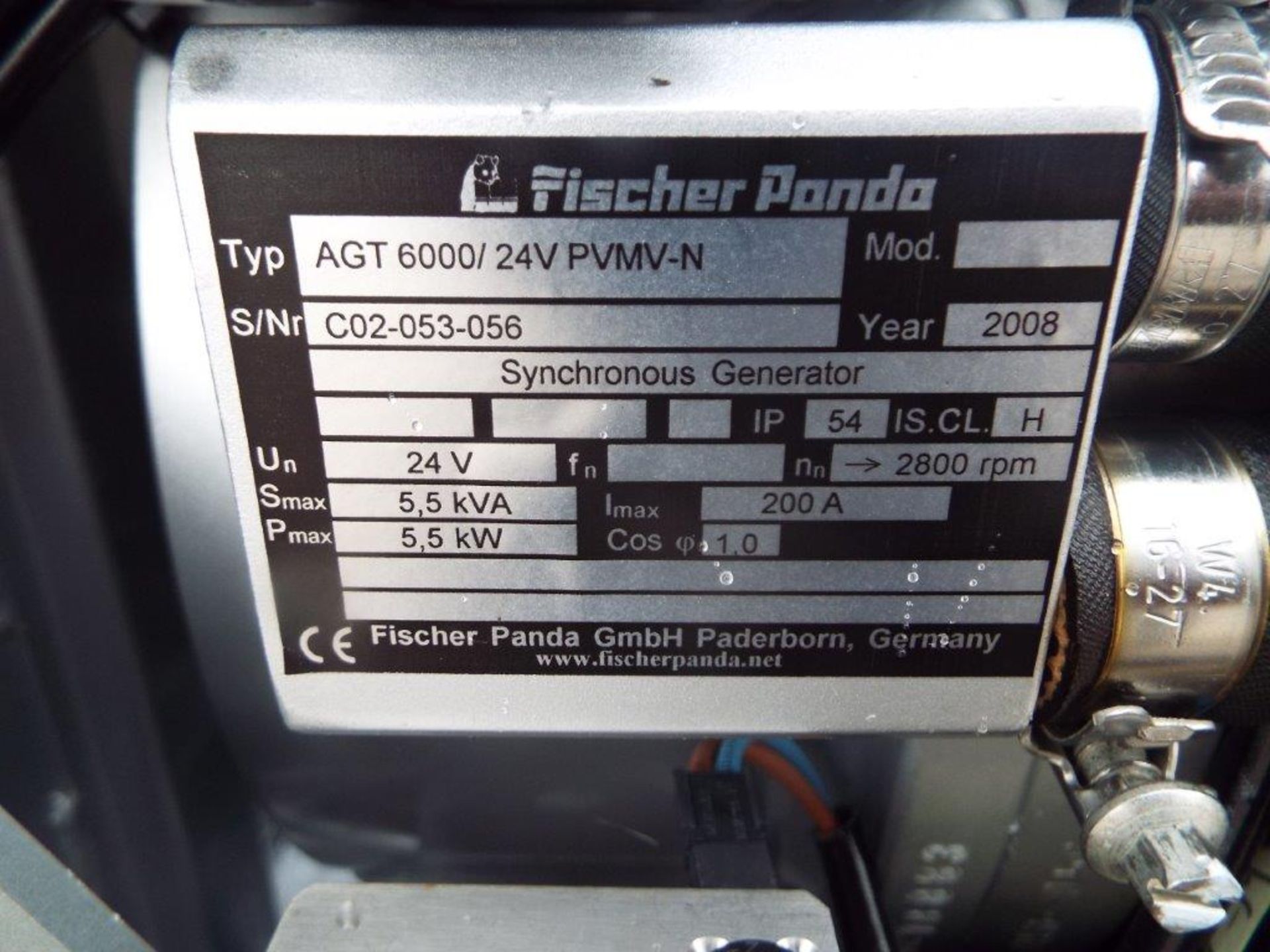 TEST HOURS ONLY Fischer Panda AGT 6000/24V PVMV-N Kubota Diesel 5.5 KVA Fully Enclosed Generator Set - Bild 10 aus 12