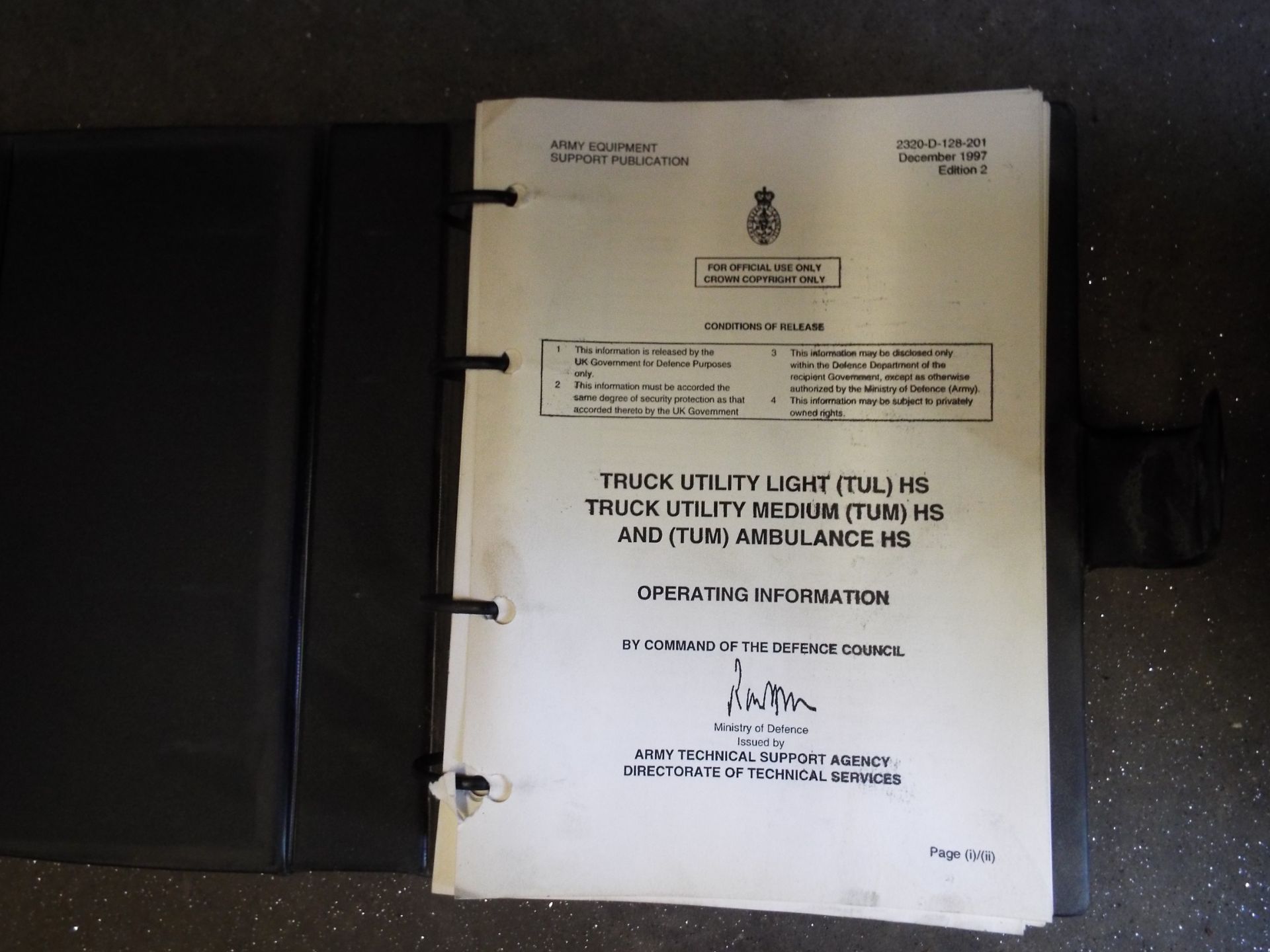 Extremely Rare Military Land Rover WOLF Operating Manual