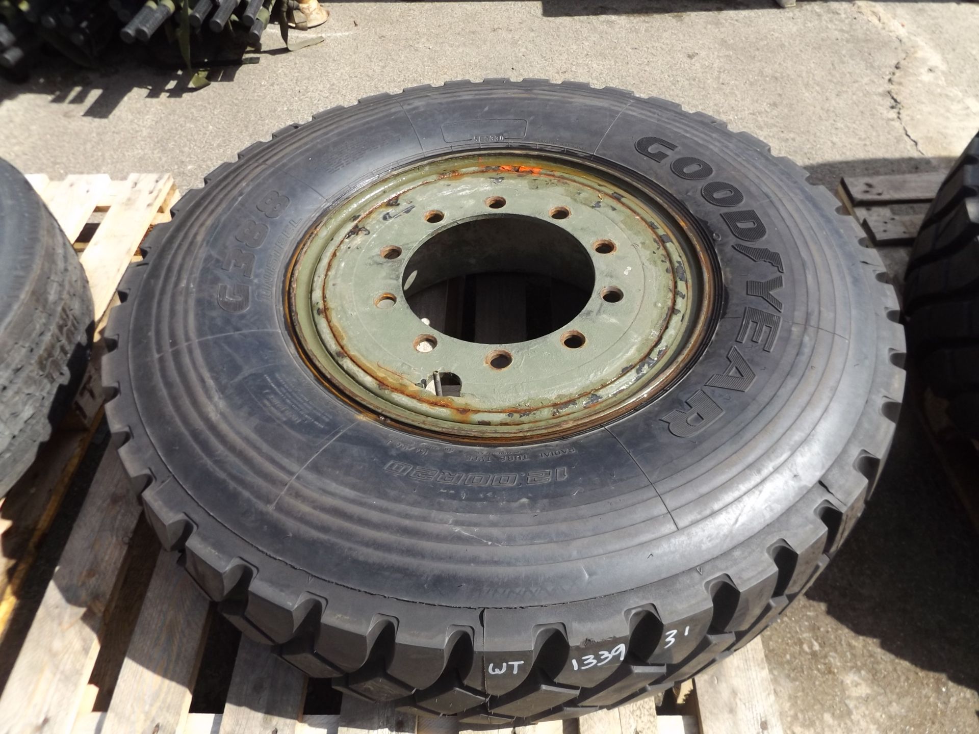 1 x Goodyear G388 12.00 R20 Tyre complete with 10 stud rim