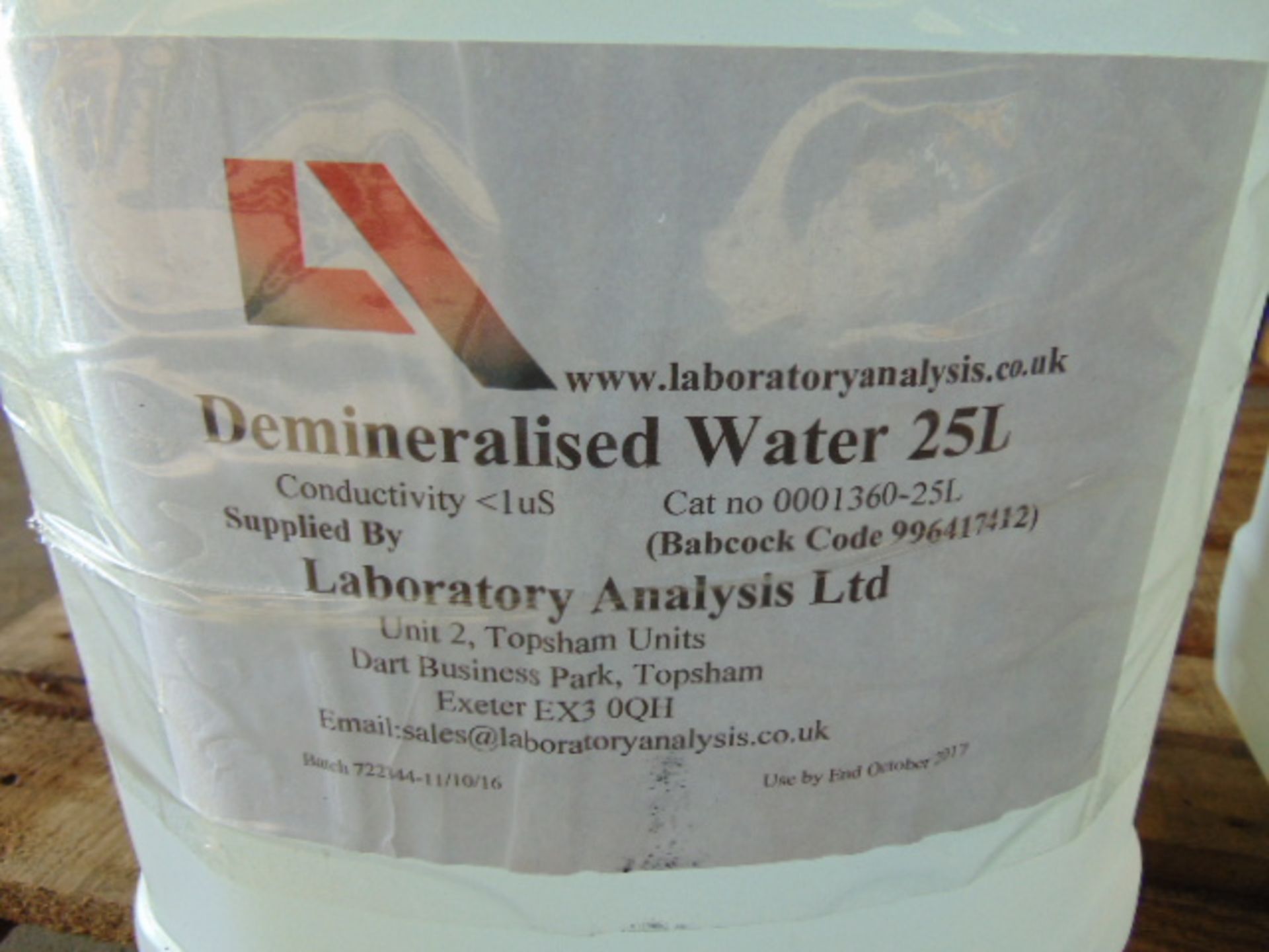 2 x Unissued 25L Bottles of Demineralised Water - Image 4 of 4