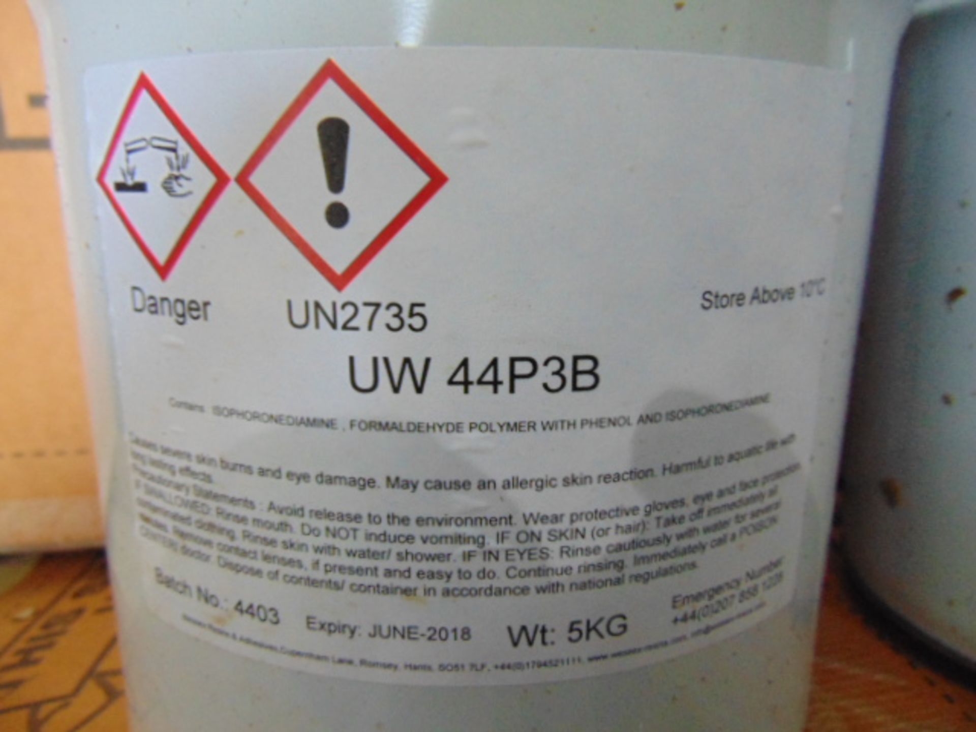 23 x Unissued Drums of UW 44P3 2 Pack Water Resistant Epoxy Resin - Image 3 of 4