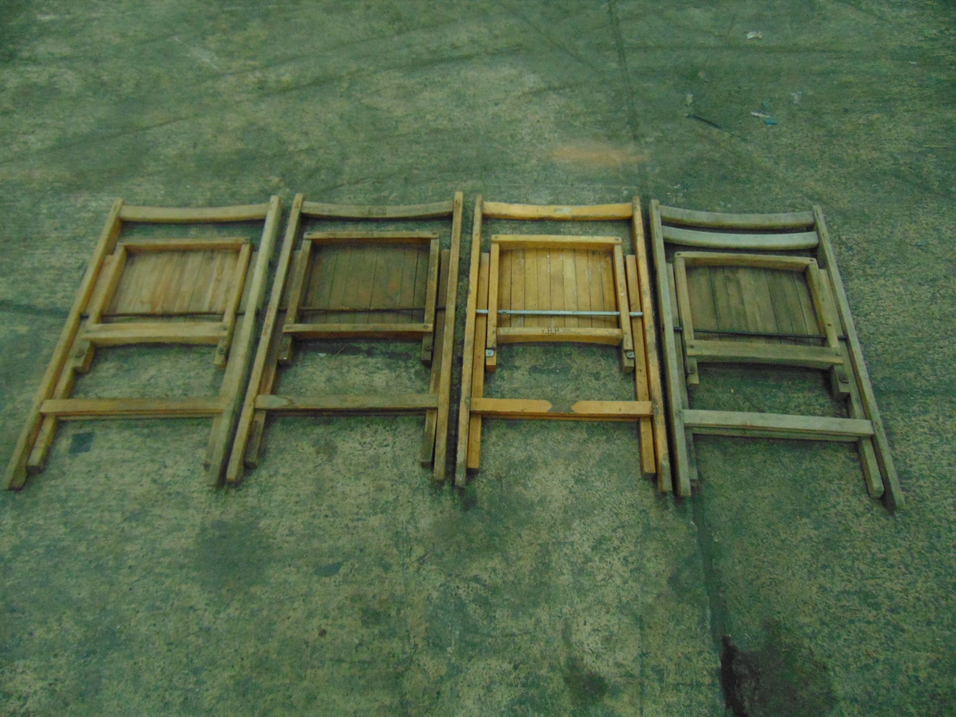 4 x Folding Beech Chairs - Bild 3 aus 4