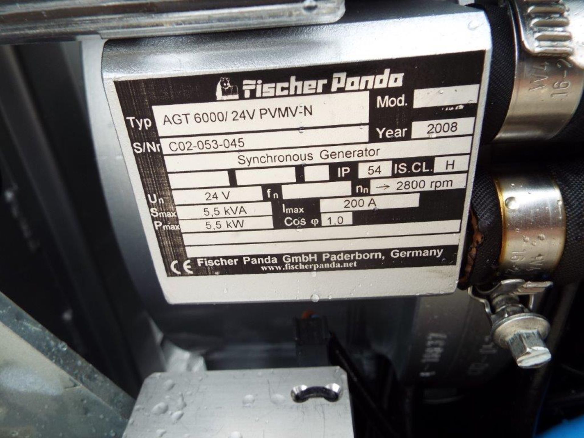 TEST HOURS ONLY Fischer Panda AGT 6000/24V PVMV-N Kubota Diesel 5.5 KVA Fully Enclosed Generator - Image 13 of 17