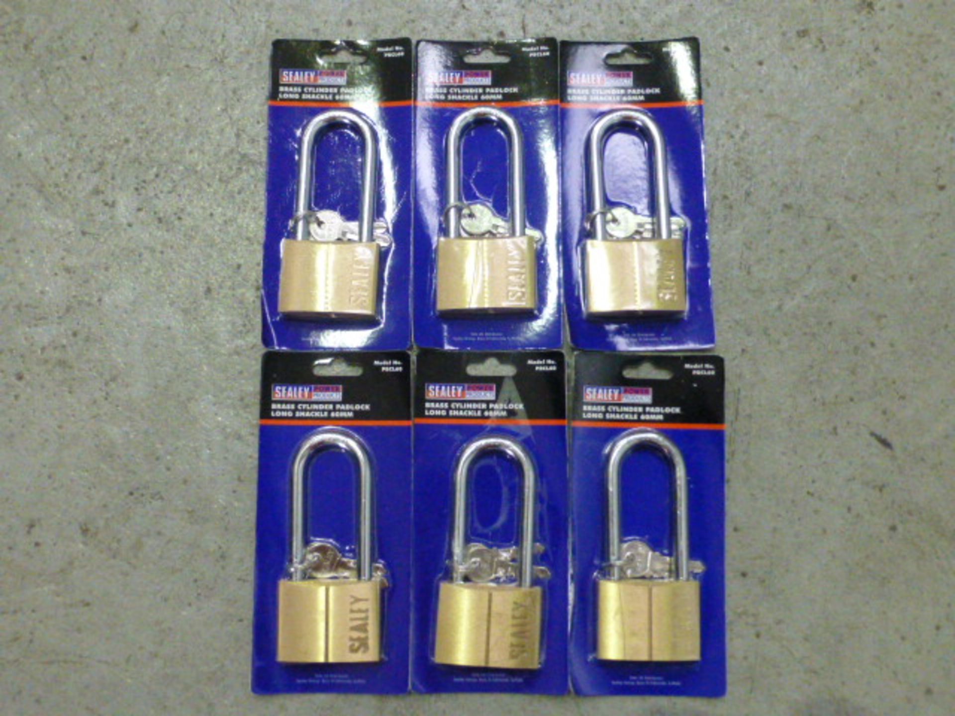 6 x Sealey Long Shackle Padlocks P/No PBCL60