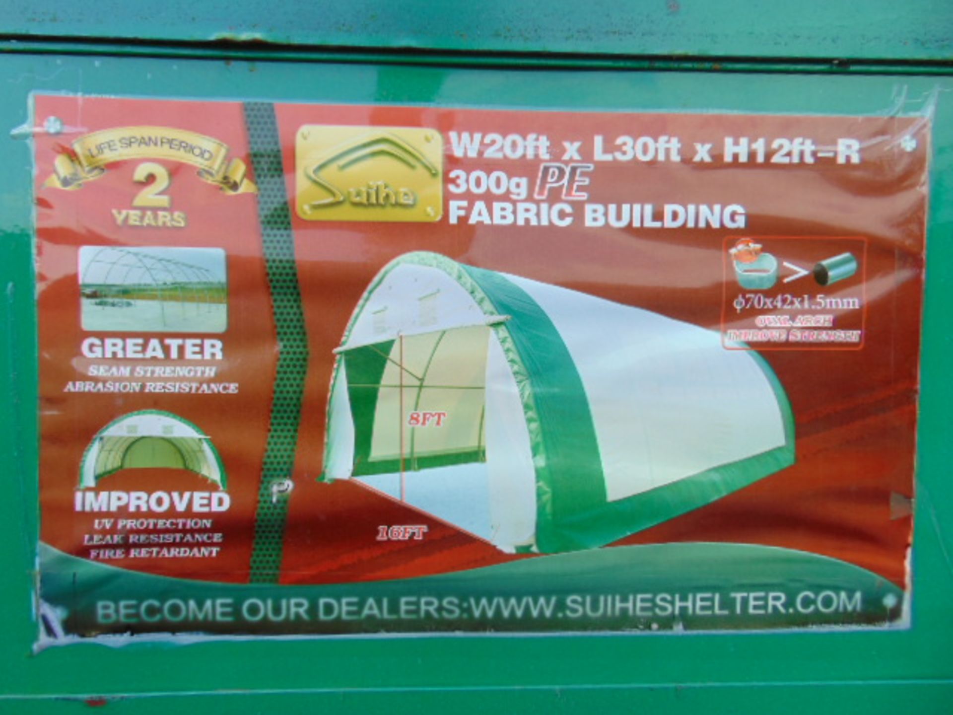 Heavy Duty Storage Shelter 20'W x 30'L x 12' H P/No 203012R - Image 3 of 4