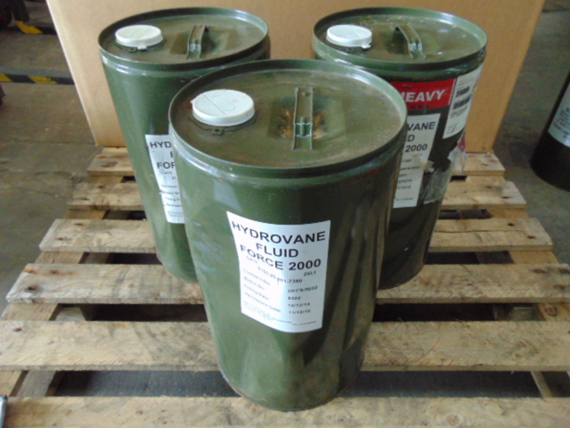 3 x Unissued 25L Drums of Hydrovane Fluid Force 2000 Hydrovane Compressor Oil