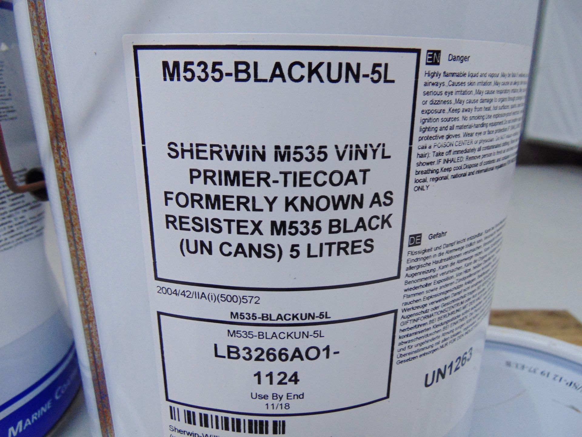 5 x Sherwin-Williams M535 5L Anticorrosive Vinyl Resin Underwater Marine Paint - Image 3 of 4