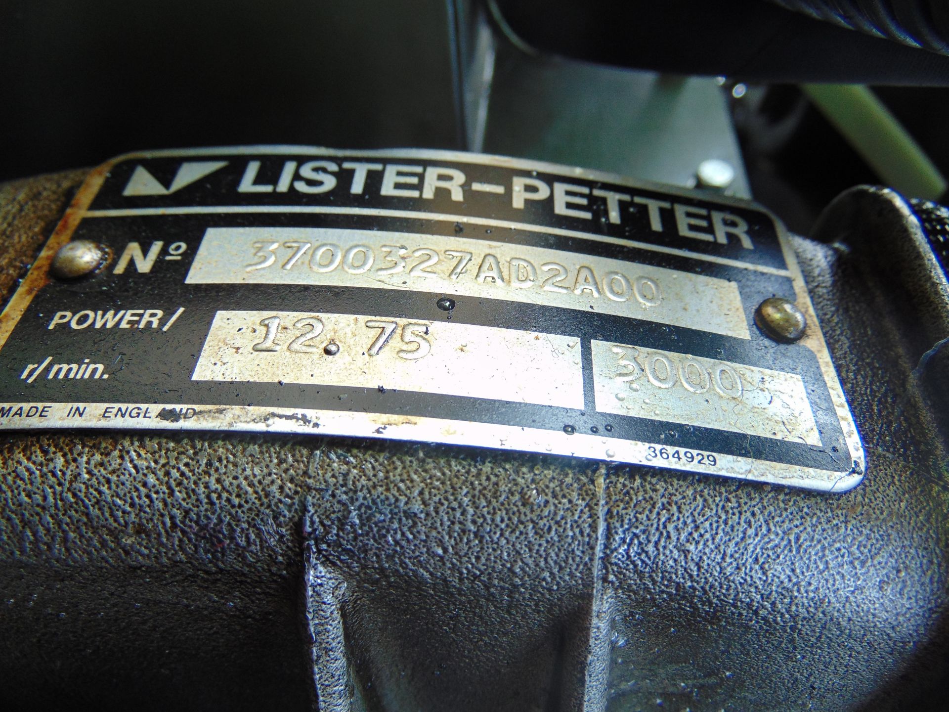 Lister Petter Air Log 4169 A 5.6 KVA Diesel Generator - Image 15 of 15