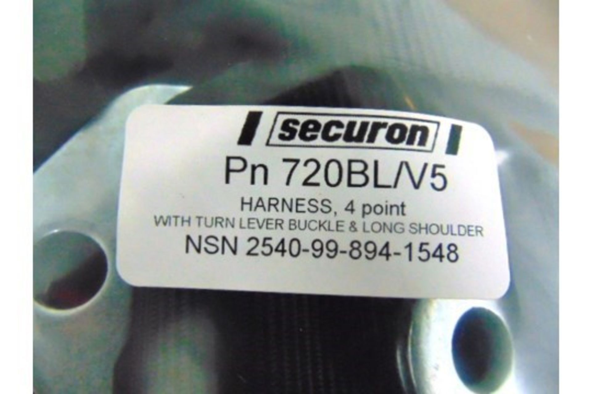 2 x Securon 720BL/V5 4 Point Troop Seat Restraint Harnesses - Image 7 of 10