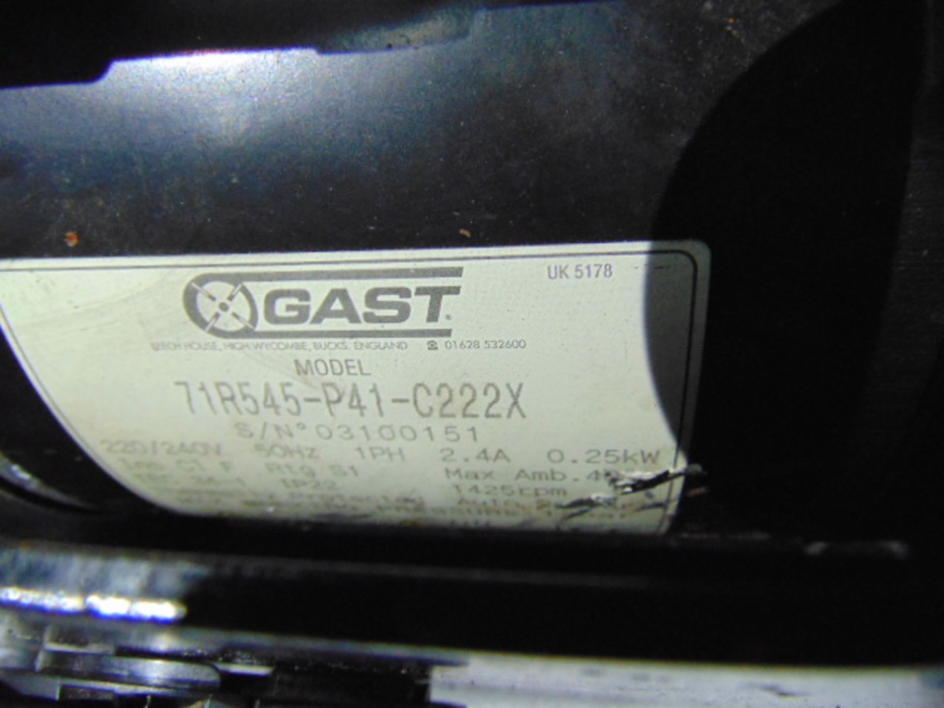 Gast 71R545-P41-C222X High Pressure Compressor - Image 5 of 5