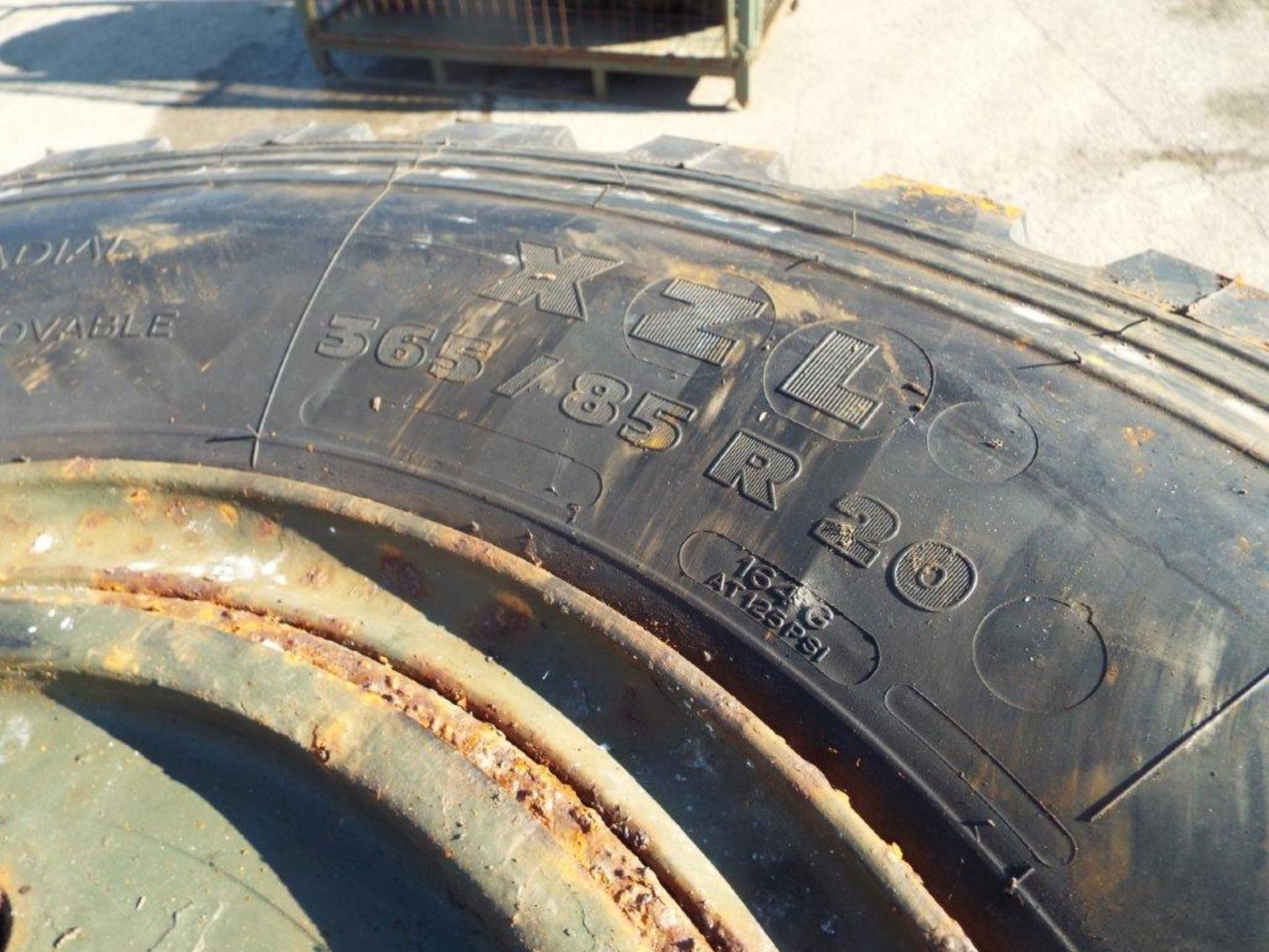 4 x Michelin XZL 365/85 R20 Tyres with Runflat Inserts and 10 Stud Rims - Image 6 of 8