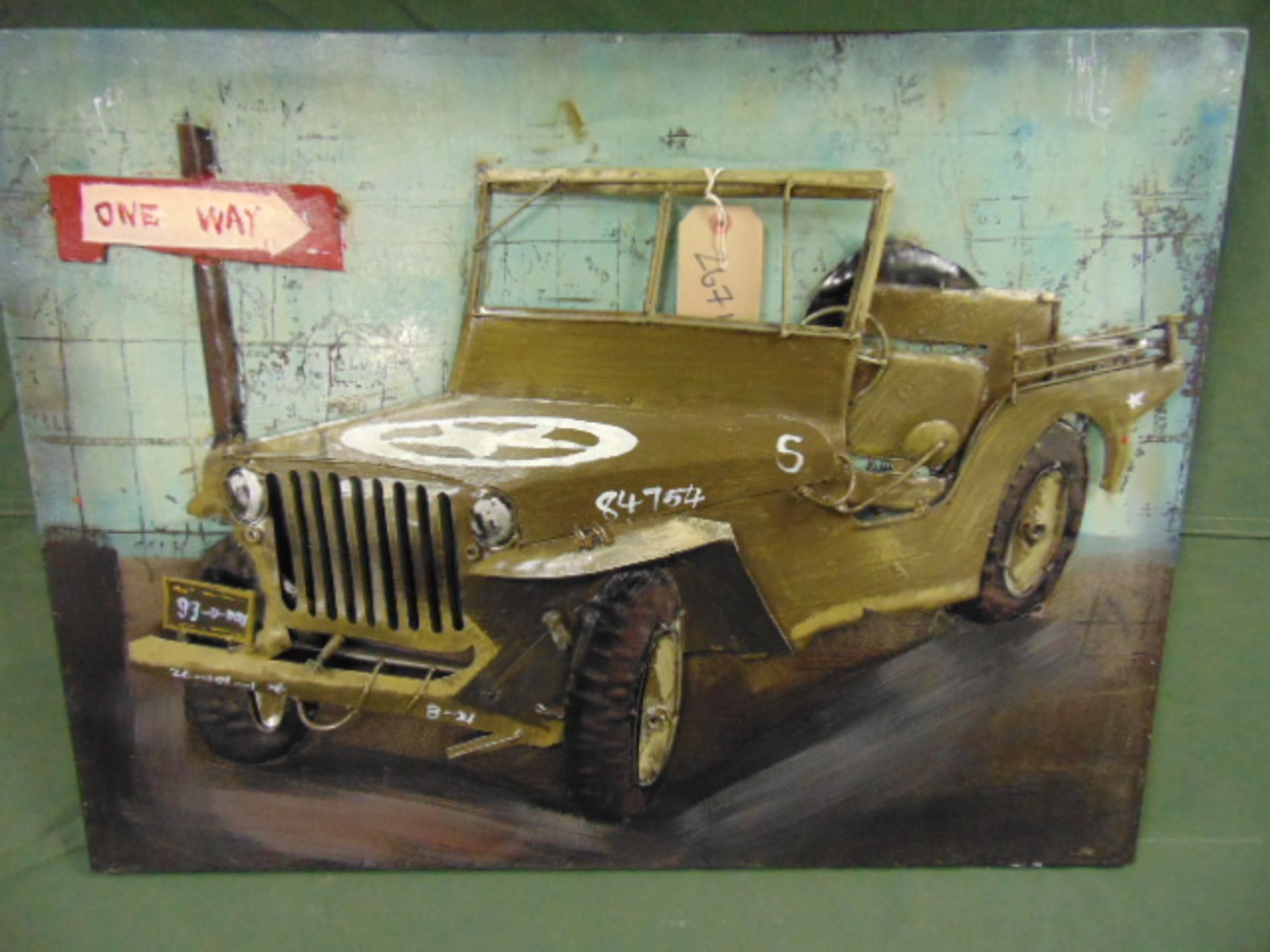 Willys Jeep Metal 3D Wall Art