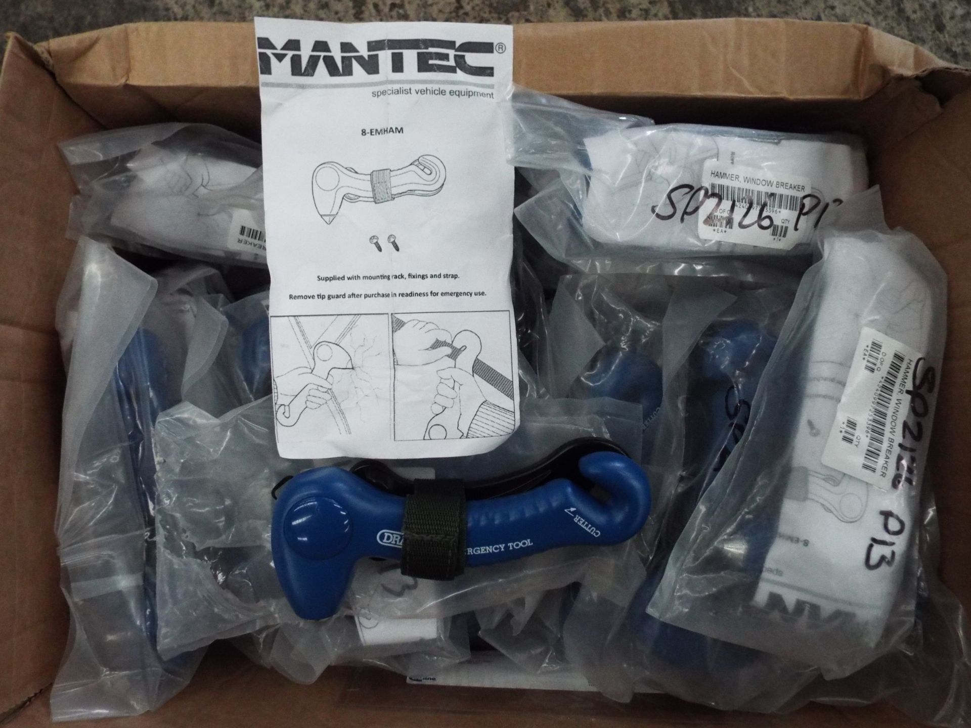 Approx 35 x Mantec Vehicle Escape Tools