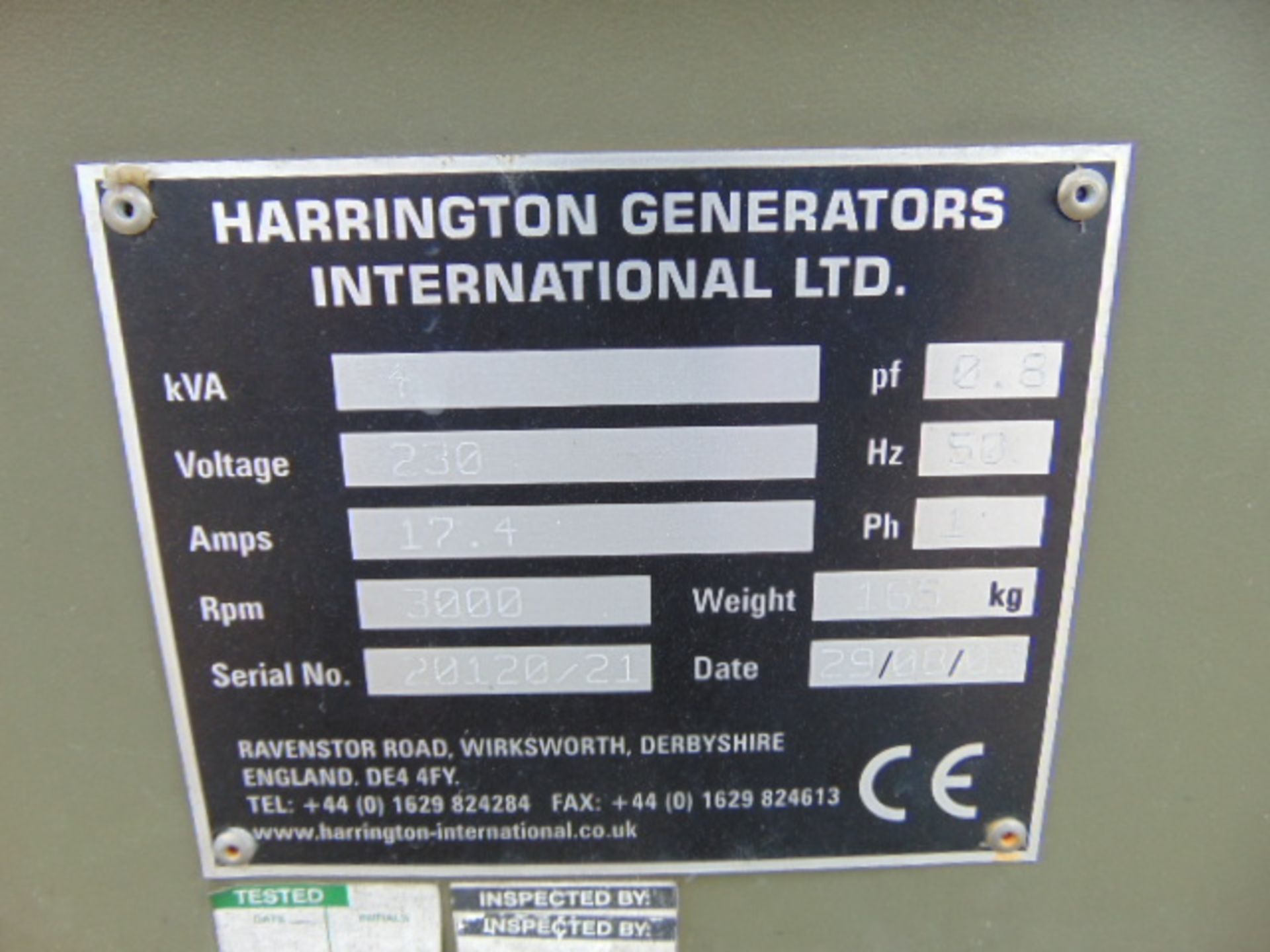 Harrington 4 kVA, 230V Diesel Generator - Image 10 of 10