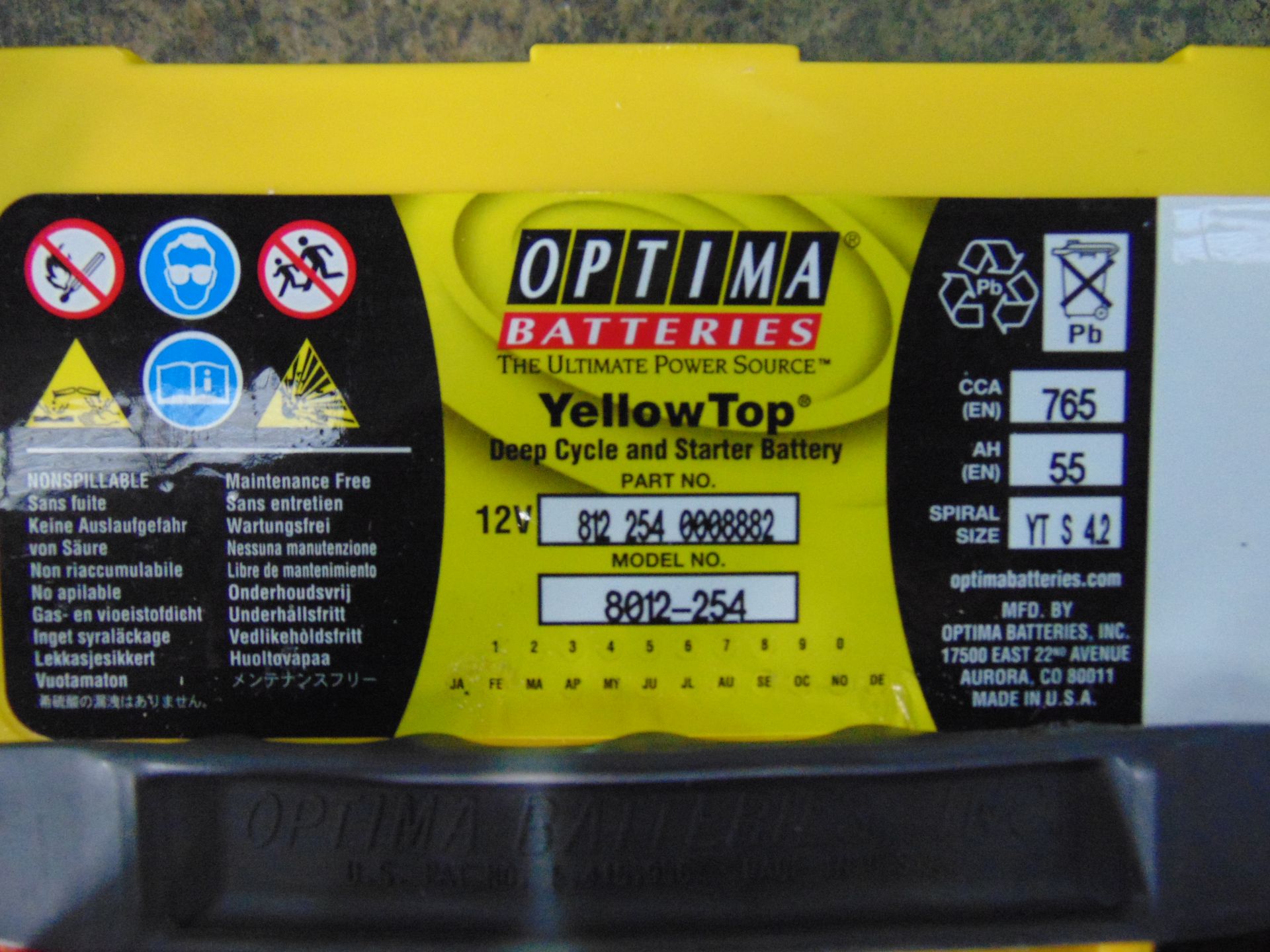 Optima Yellow Top Deep Cycle Battery YTS 4.2 (8012-254) - Image 5 of 5