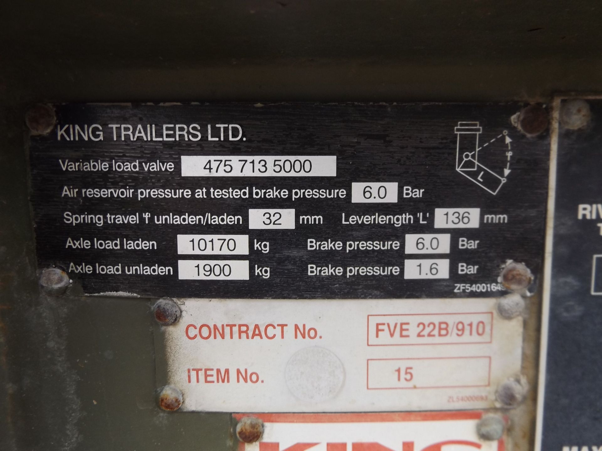 King DB 2 Axle 15 Tonne Skeletal drops/skip/container Trailer - Image 7 of 10