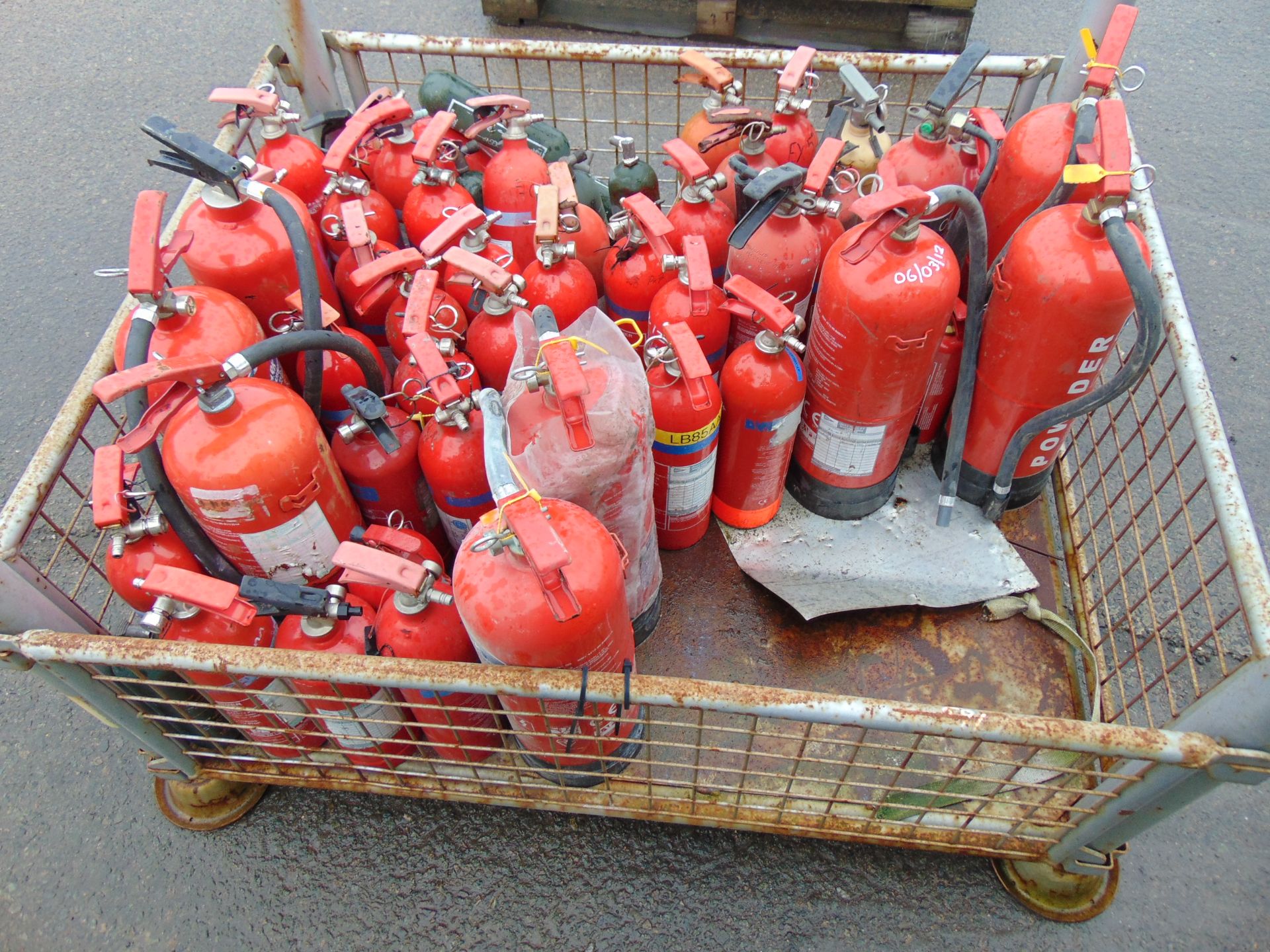 Stillage of Mixed Fire Extinguishers (Approx 50)