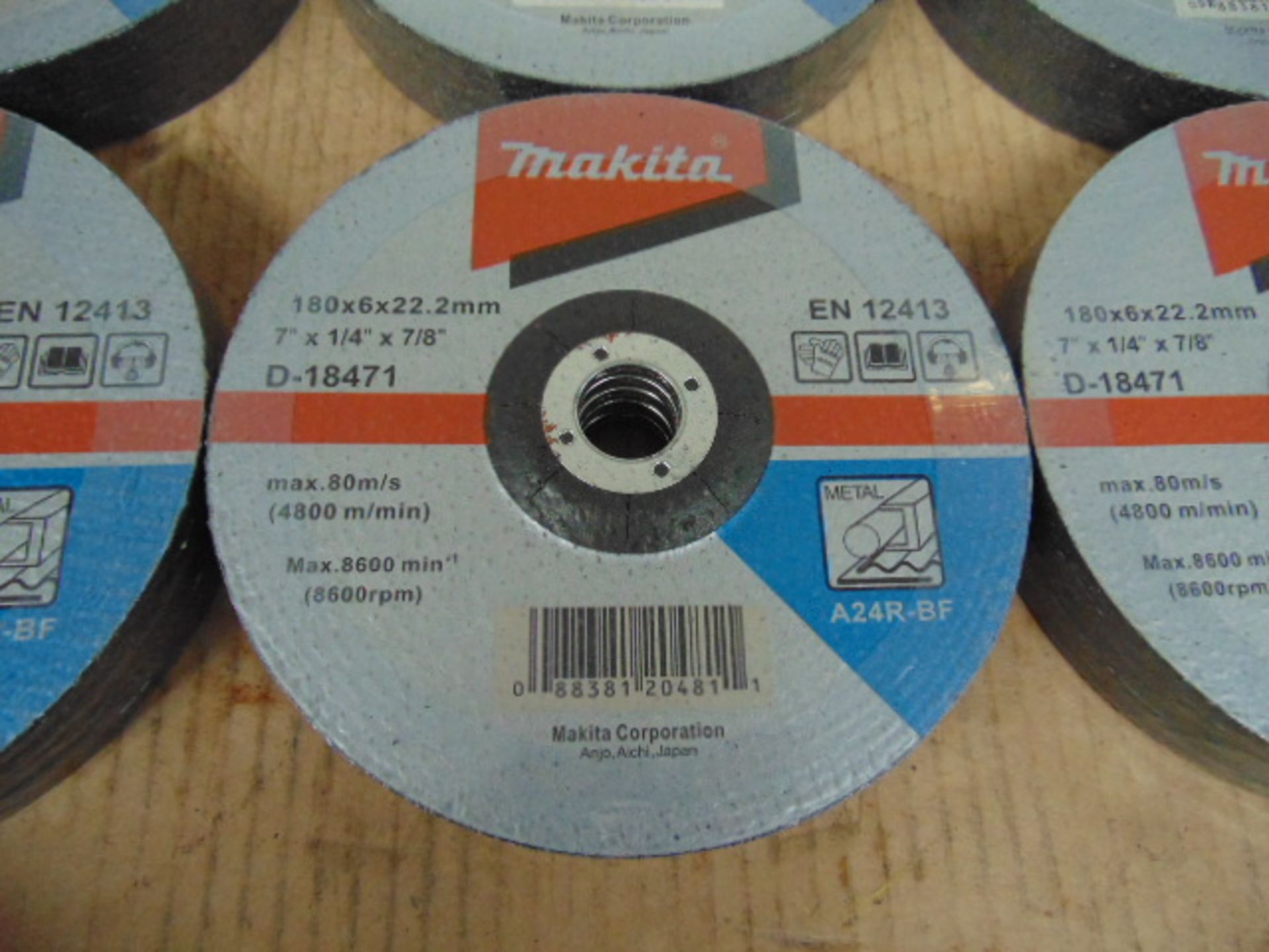 50 x Makita Metal Grinding Disc 180 x 6 x 22.2 A24R-BF D-18471 - Image 2 of 6