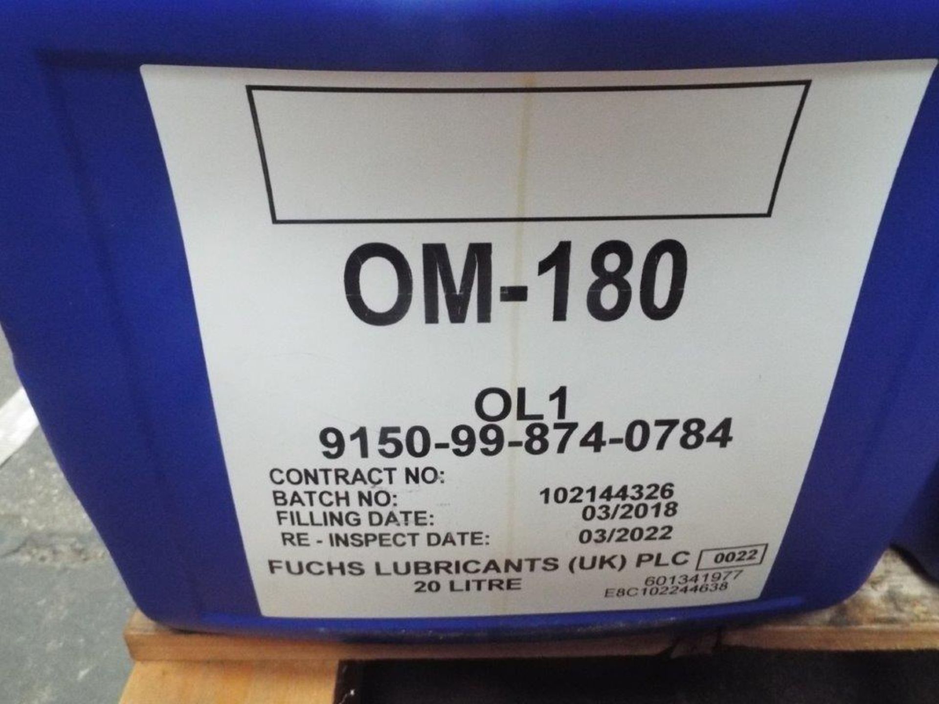 9 x Unissued 20L Tubs of Fuchs OM-180 - Image 2 of 3