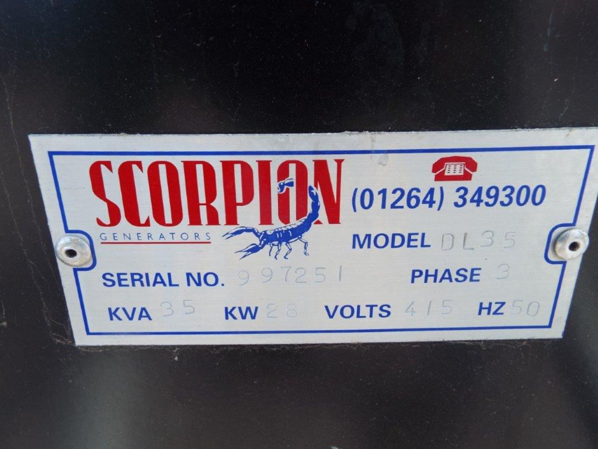 Scorpion DL35 35 kVA, 3 Phase Skid Mounted Diesel Generator - Image 11 of 13