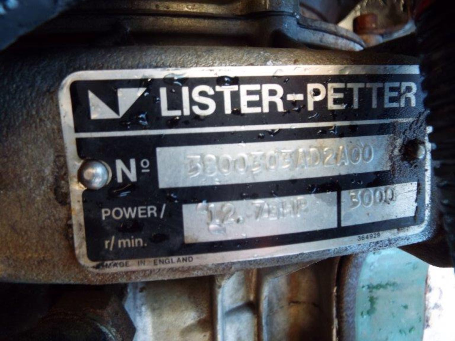 Lister Petter Air Log 4169 A 5.6 KVA Single Phase Diesel Generator - Bild 16 aus 17