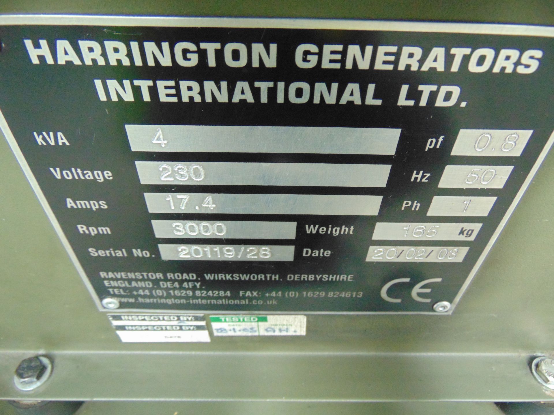 Harrington 4 kVA, 230V Diesel Generator - Bild 9 aus 9