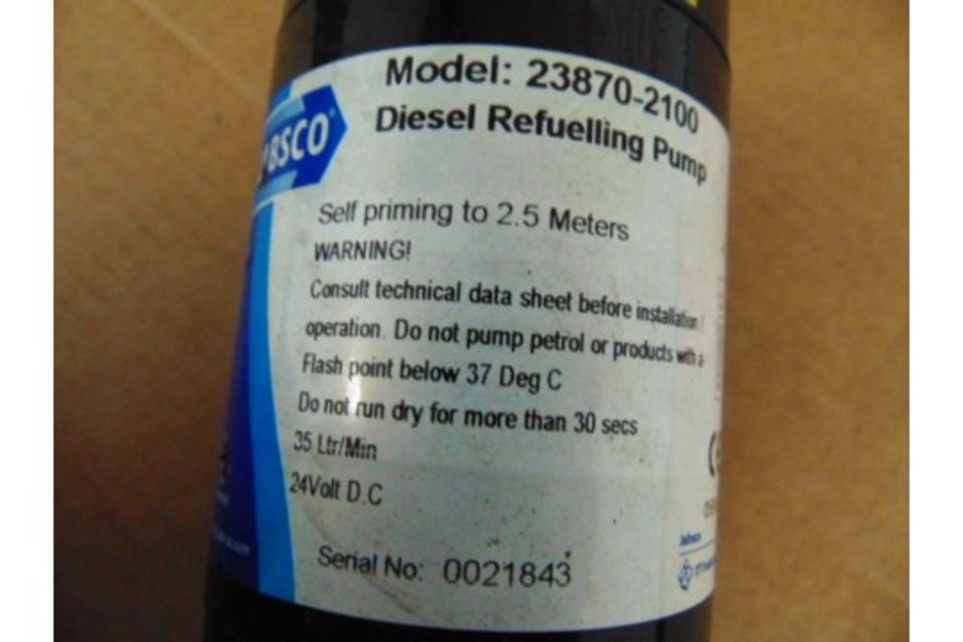 2 x Jabsco 24V 35L/Min Diesel Refuelling Pump - Image 3 of 3