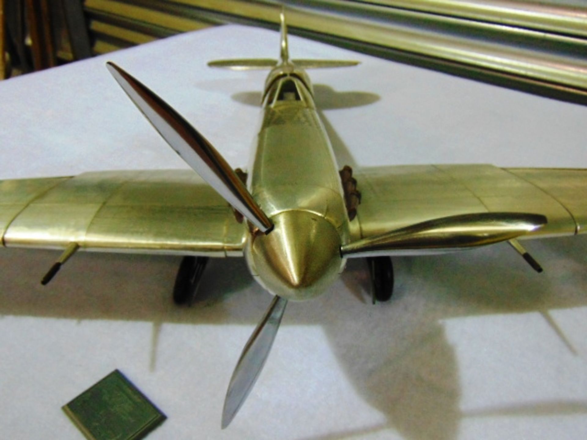 WWII Supermarine Spitfire Aluminium Scale Model - Image 8 of 11