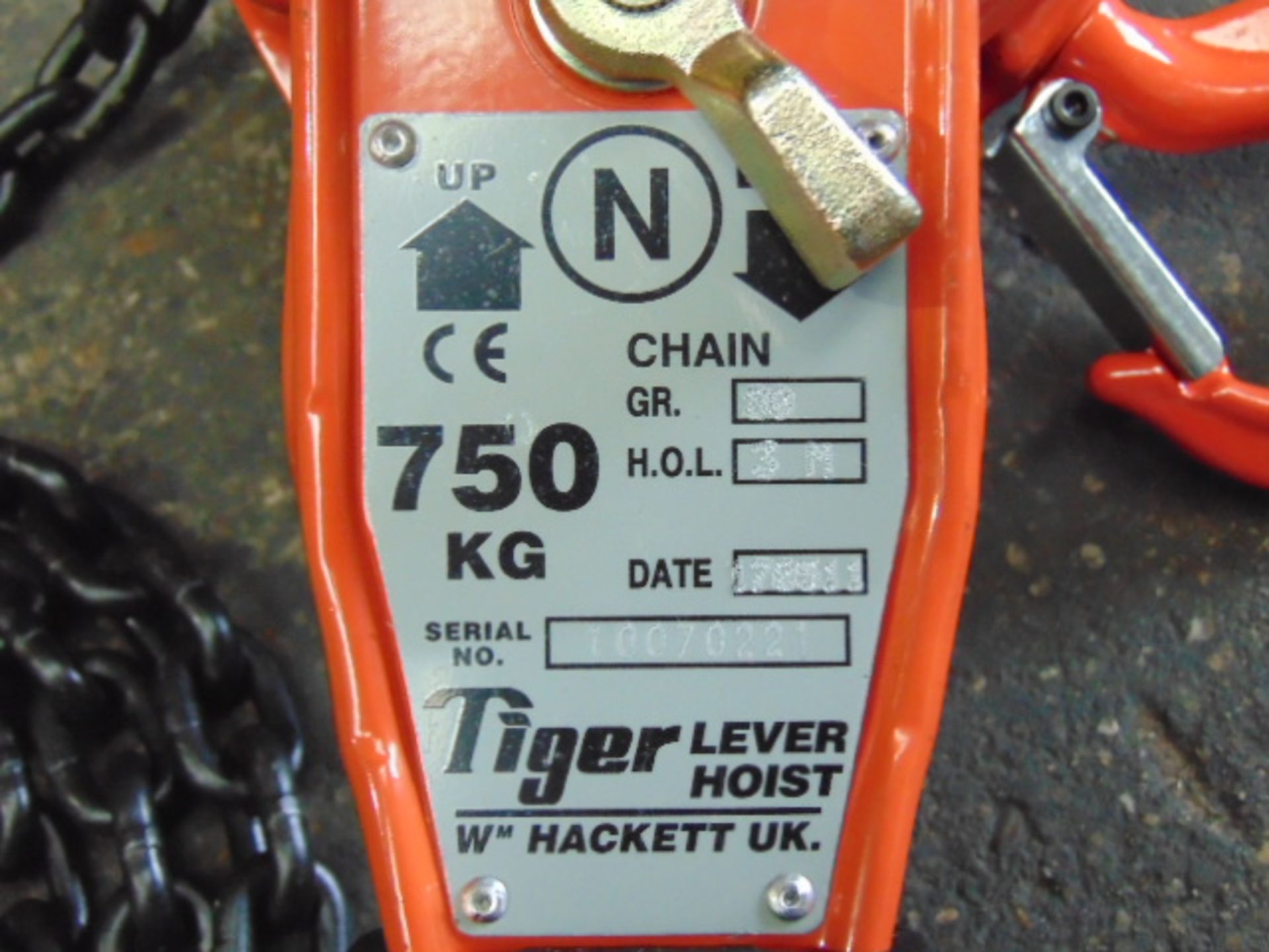 0.75t WM Hackett Tiger Ratchet Lever Chain Hoist - Image 5 of 6