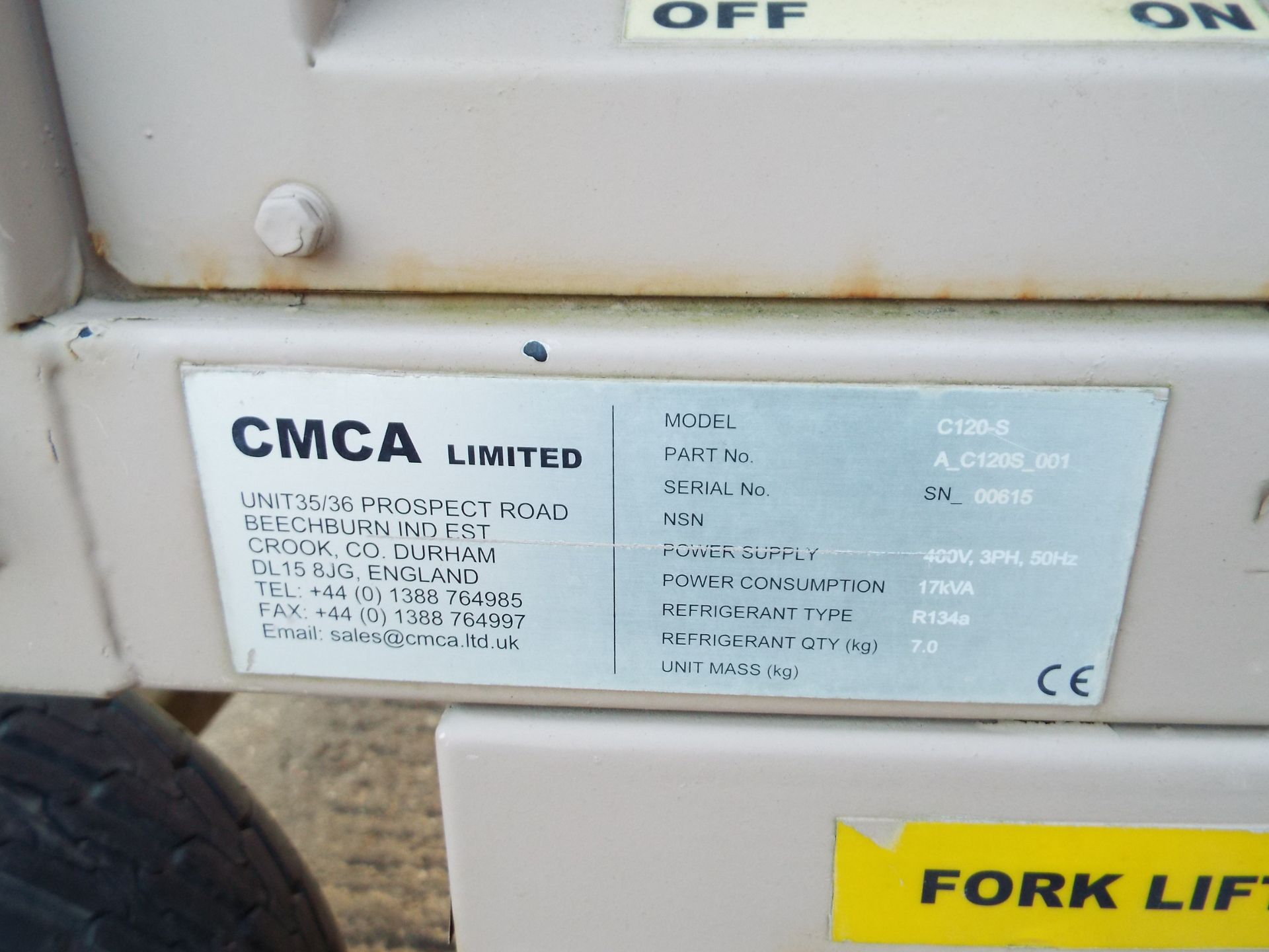 Trailer Mounted CMCA C120-S Ruggedised Air Conditioning Unit - Image 7 of 12