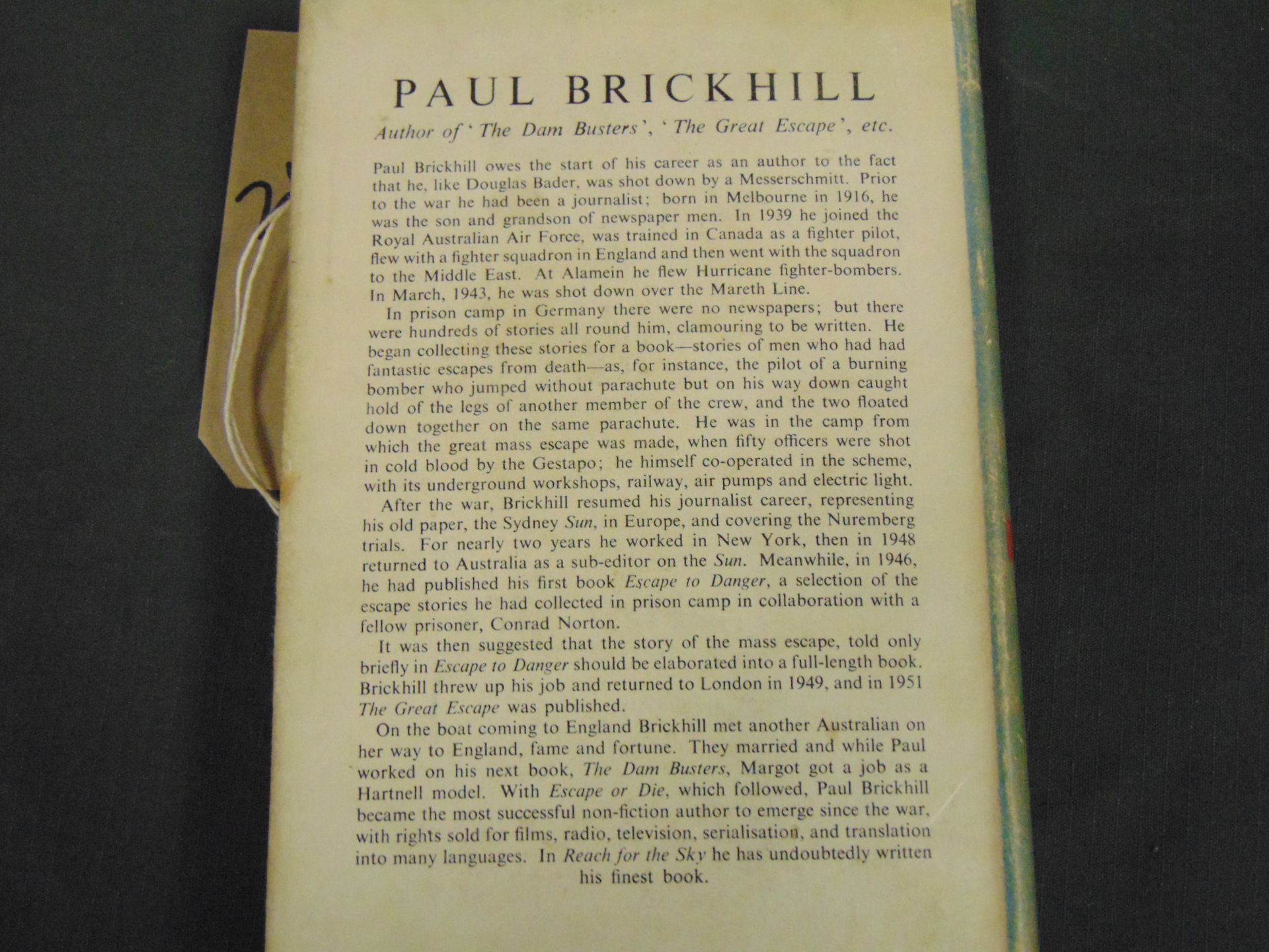 1954 Copy of REACH FOR THE SKY, Douglas Bader Life Story - Image 3 of 5