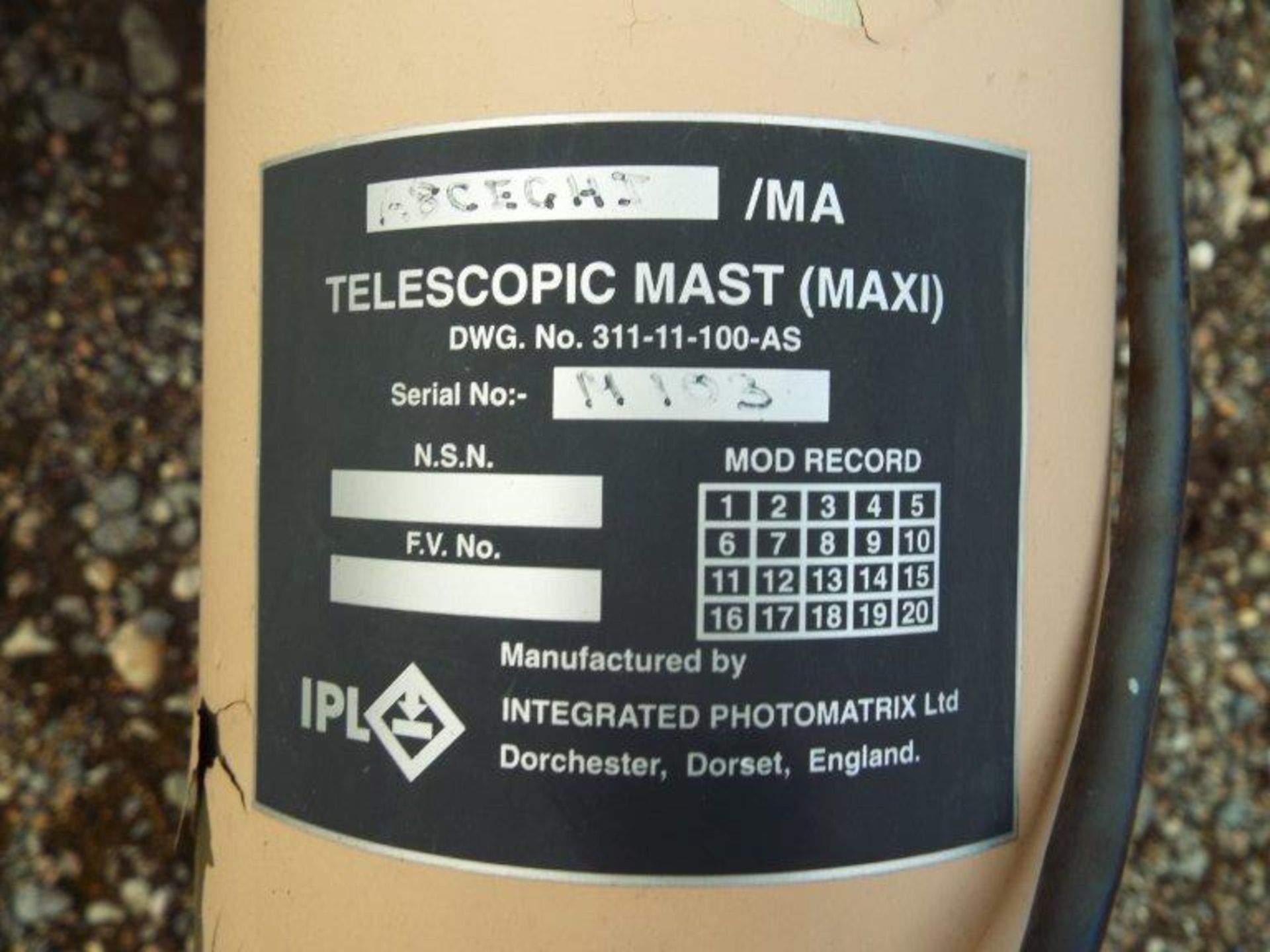 IPL Maxi Telescopic Mast Assy with Hand Pump - Image 4 of 7