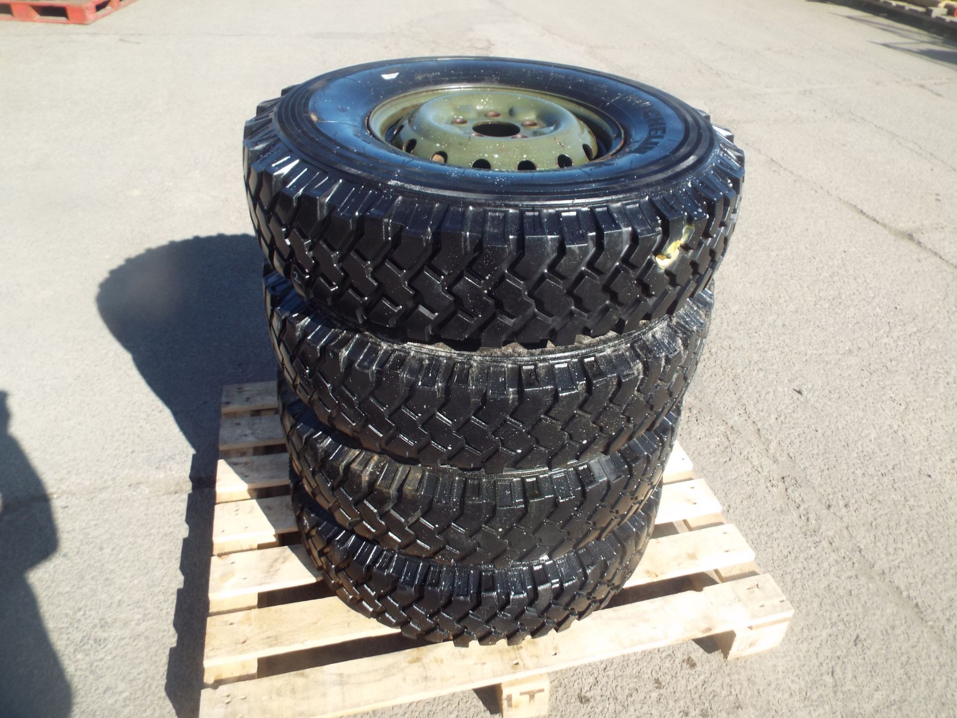 4 x Michelin XZL 8.25 R16 Tyres with Wheel Rims
