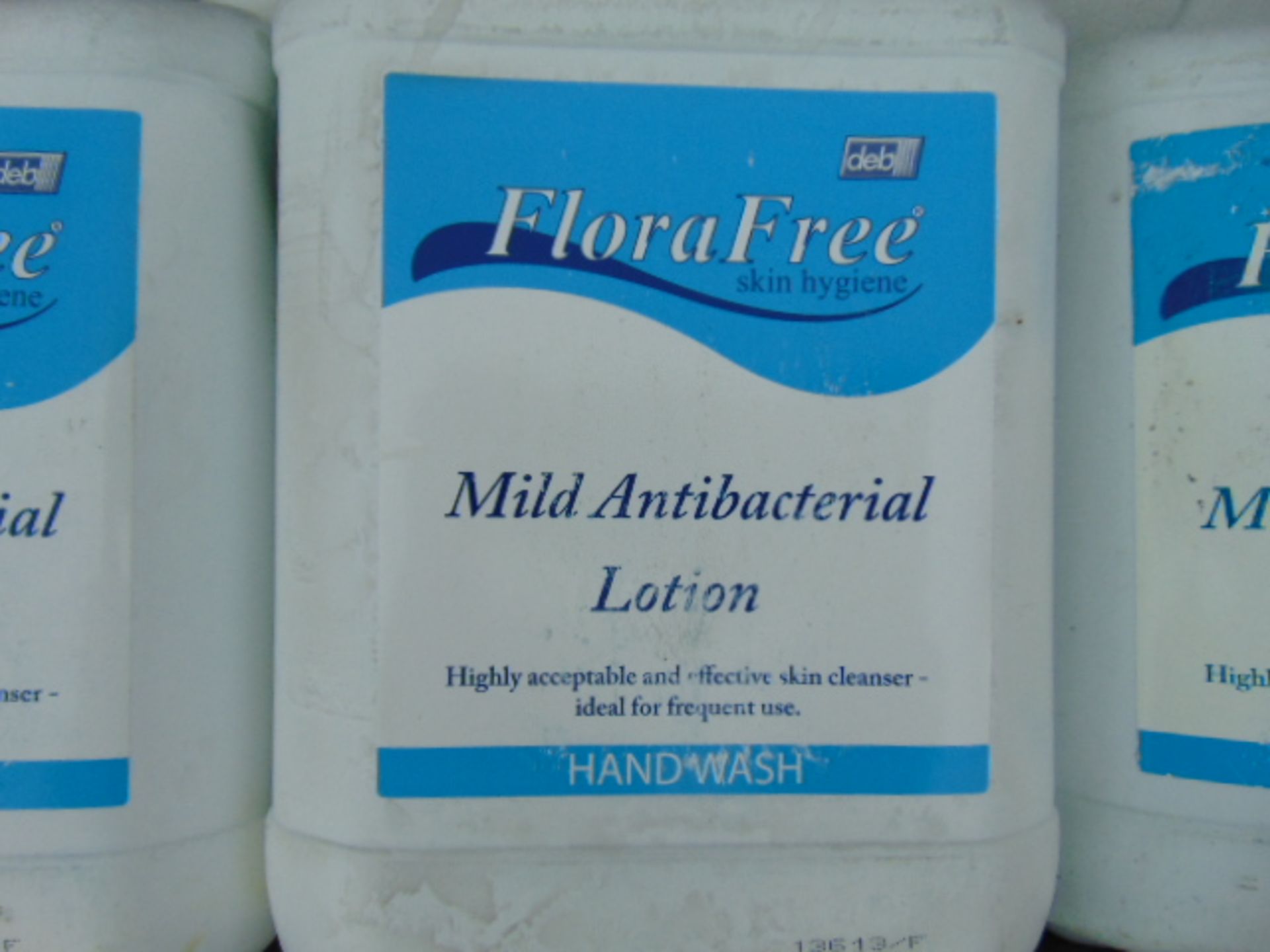 11 x DEB Flora Free Mild Antibacterial Lotion Hand Wash 5L - Image 3 of 5