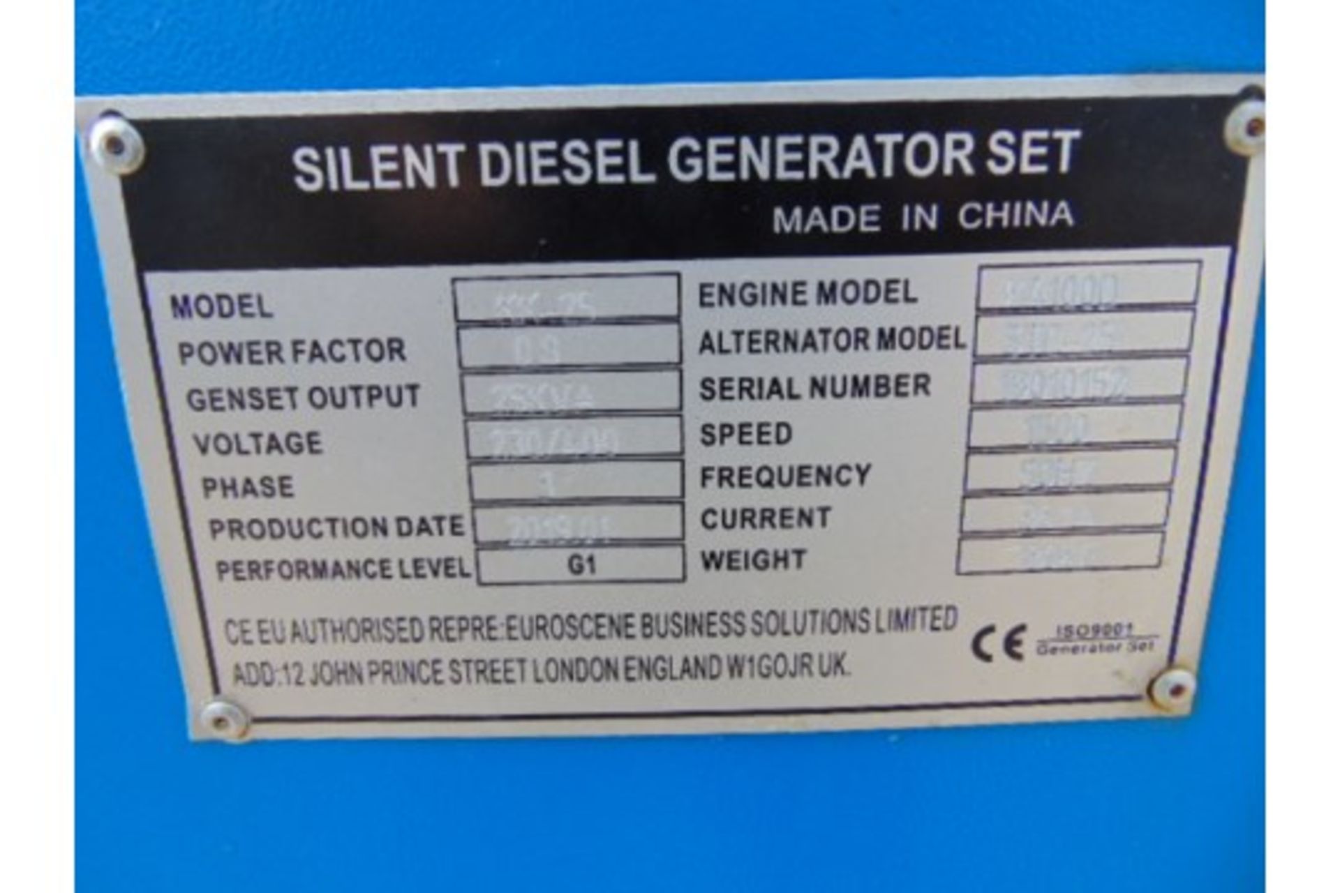 UNISSUED 25 KVA 3 Phase Silent Diesel Generator Set - Image 14 of 14